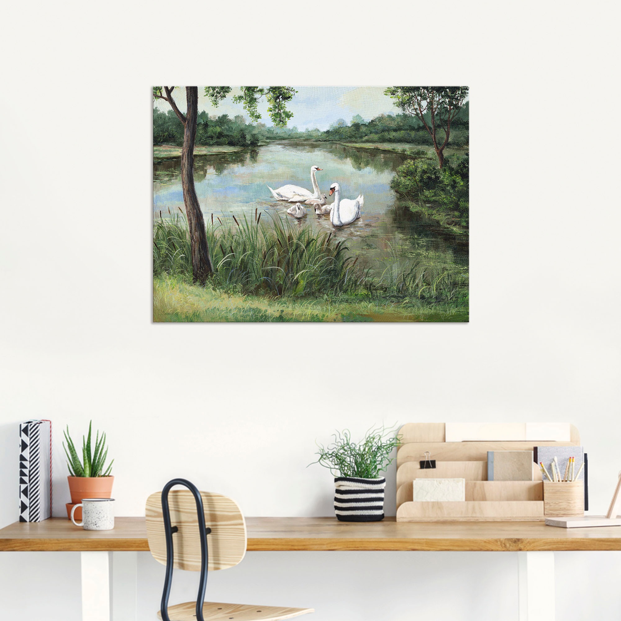Artland Wandbild »Schwäne«, Vögel, (1 St.), als Alubild, Outdoorbild, Leinwandbild, Poster in verschied. Größen