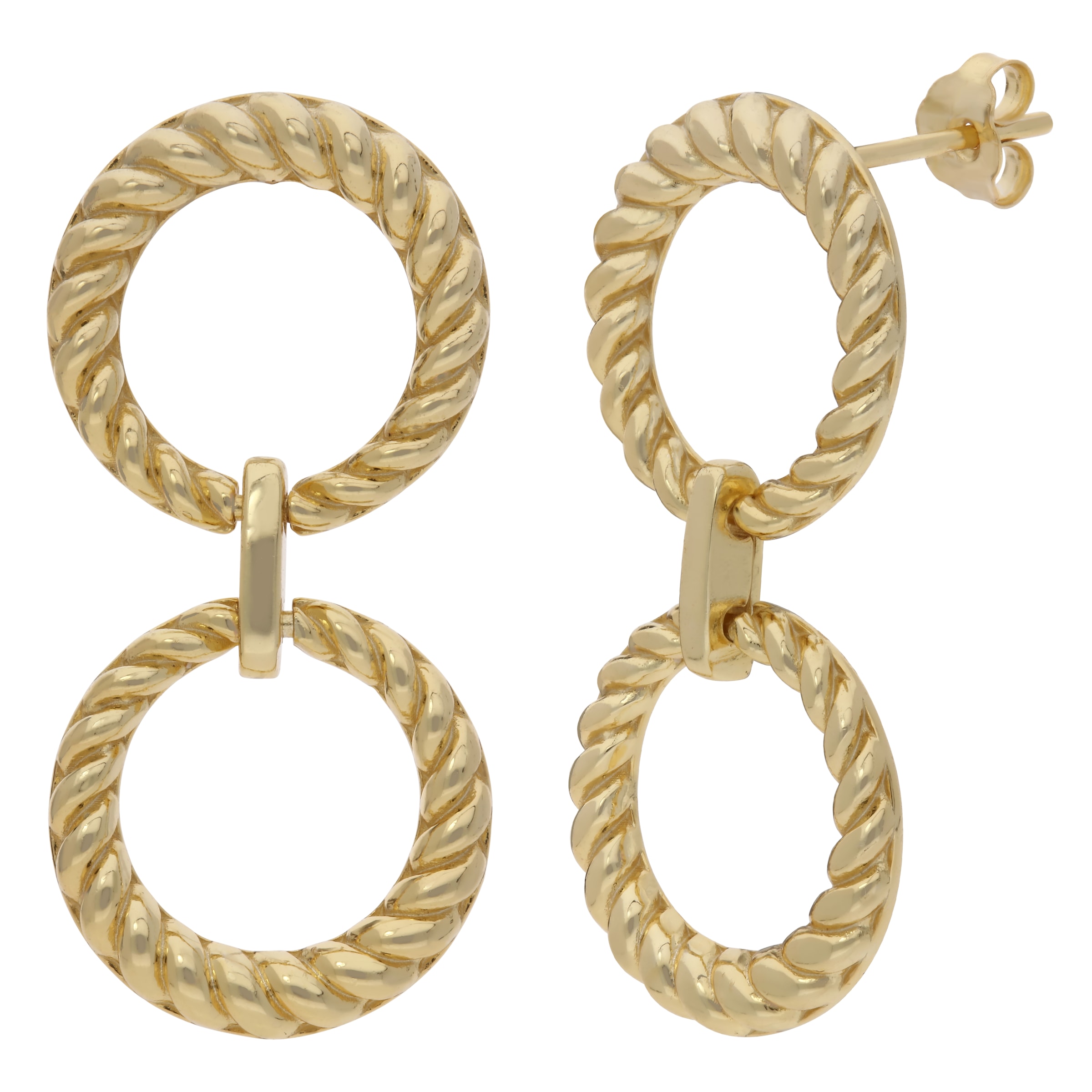 Firetti Yellow Gold-Tone 925 Sterling Silver Women's Doorknocker Earrings