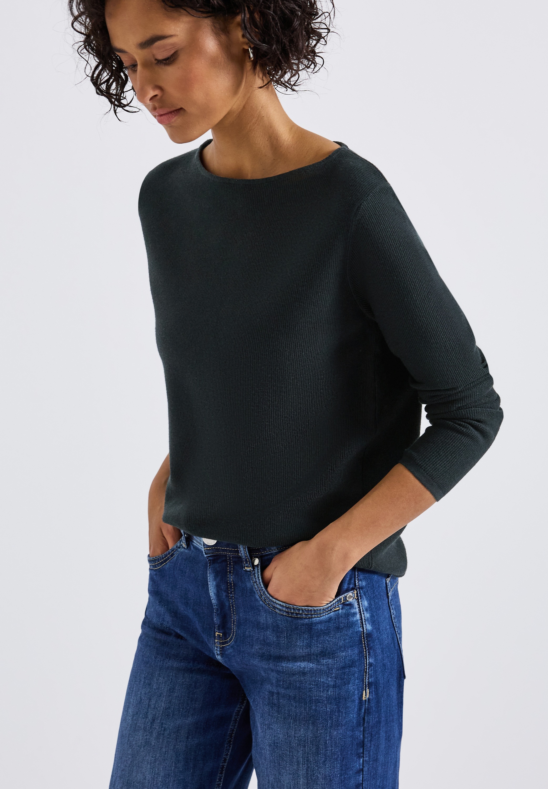 STREET ONE Strickpullover, mit U-Boot-Ausschnitt günstig online kaufen