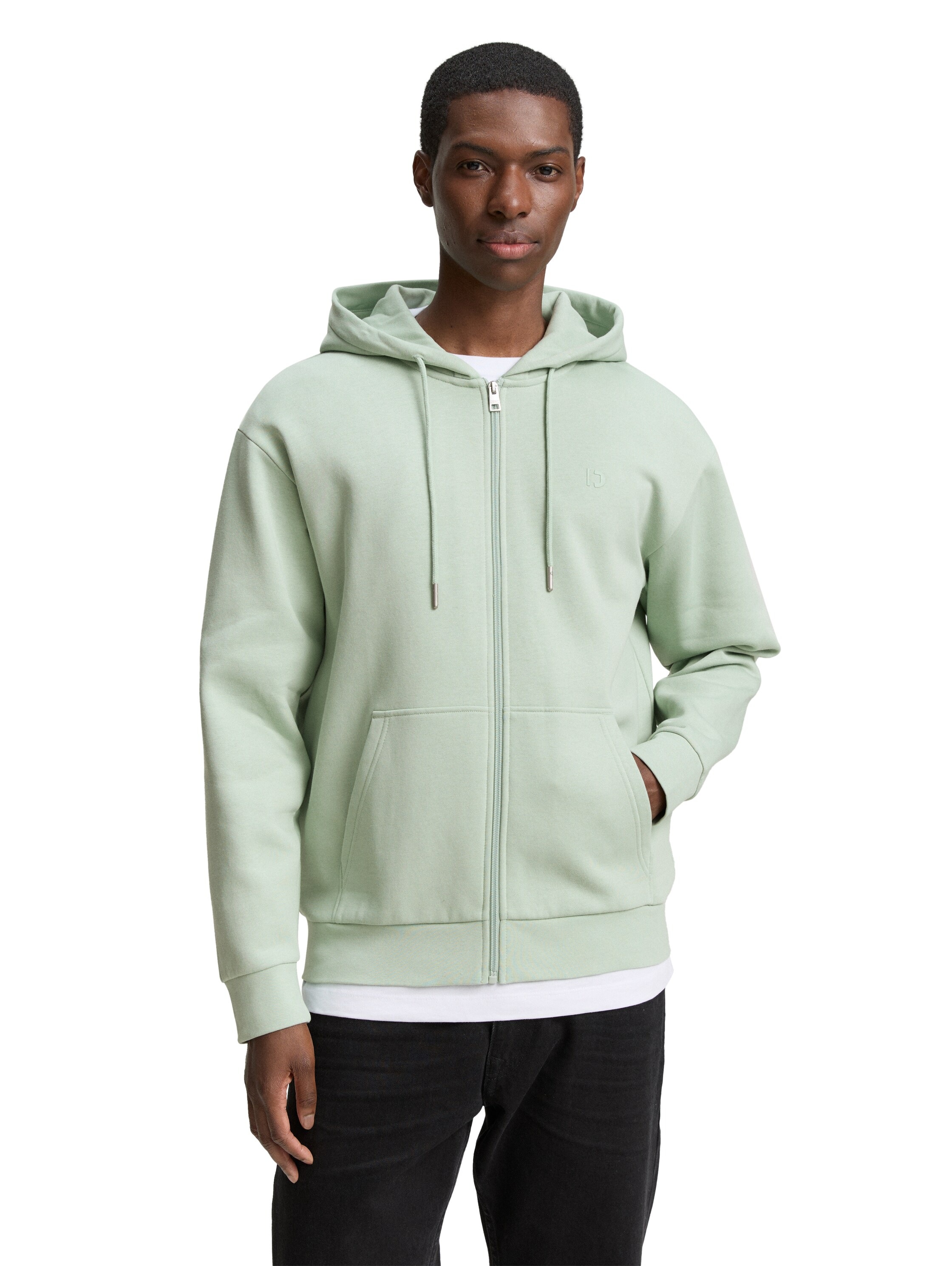 TOM TAILOR Denim Kapuzensweatjacke, mit Logostickerei günstig online kaufen