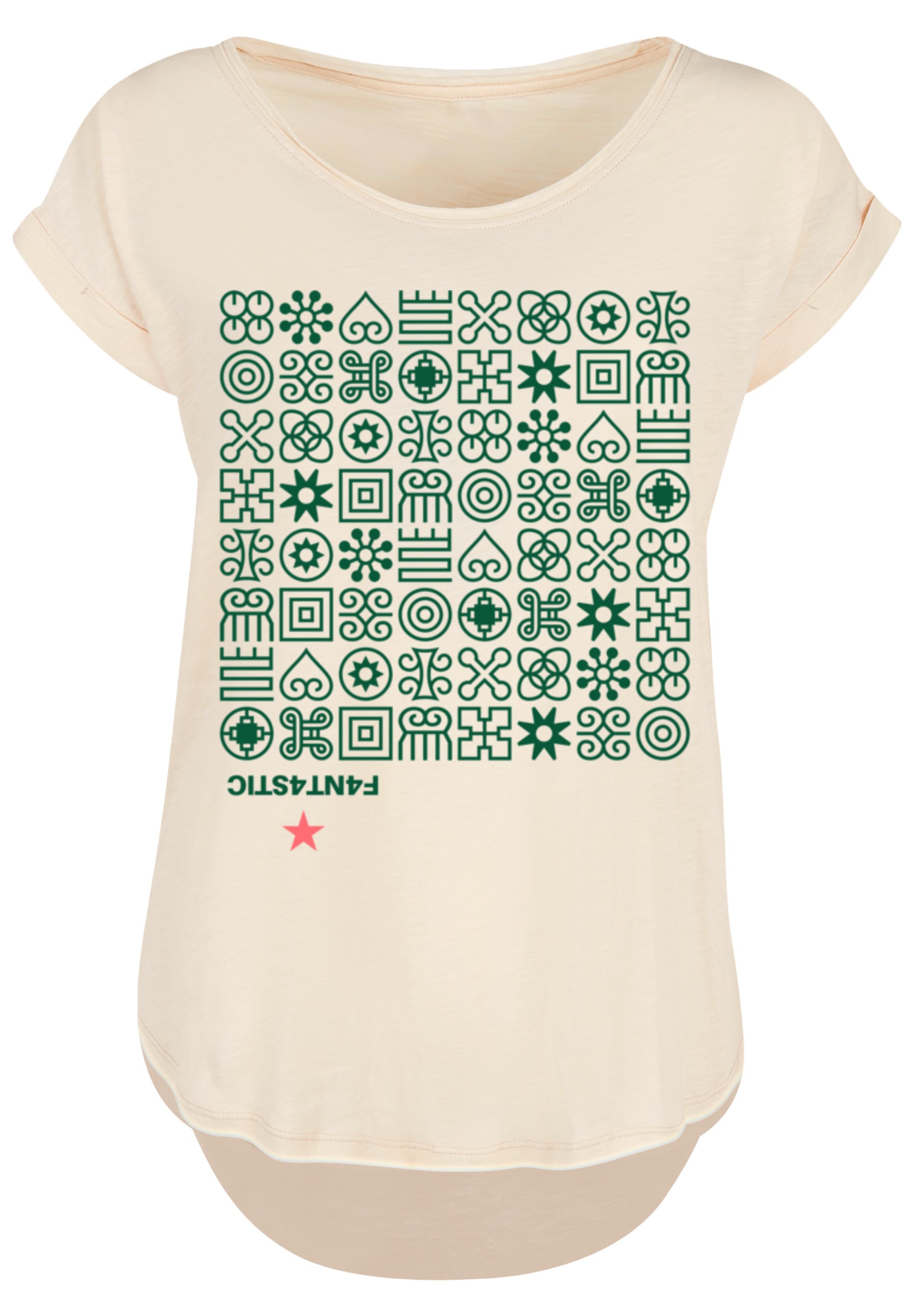 F4NT4STIC T-Shirt »Muster Grün Symbole«, Print
