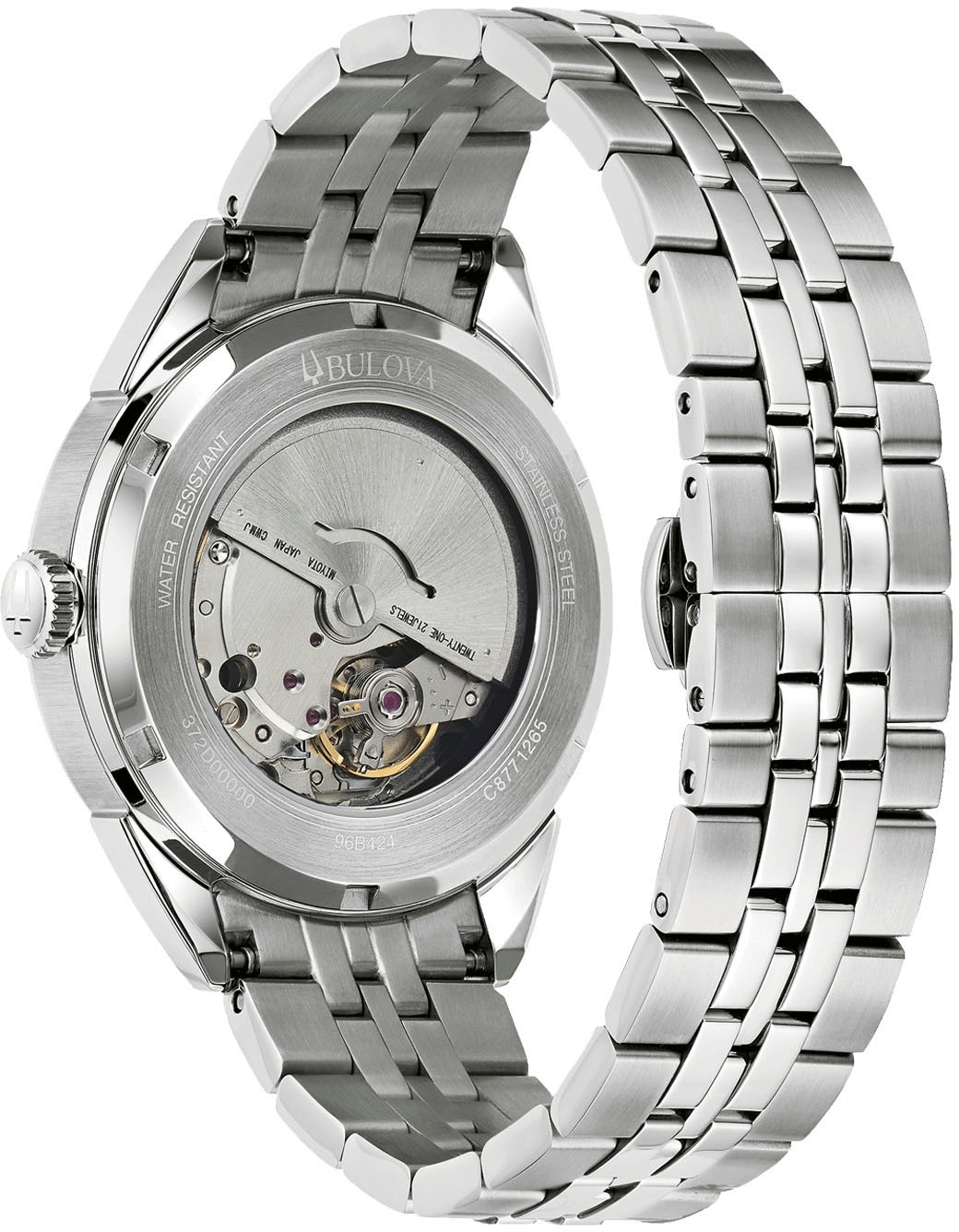 Bulova Automatikuhr, Armbanduhr, Herrenuhr, Damenuhr, Edelstahlarmband, Saphirglas