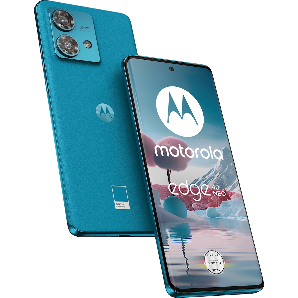 Motorola Smartphone »moto edge neo 40, 12+256 GB«, Caneel Bay, 16,64 cm/6,55 Zoll, 256 GB Speicherplatz, 50 MP Kamera