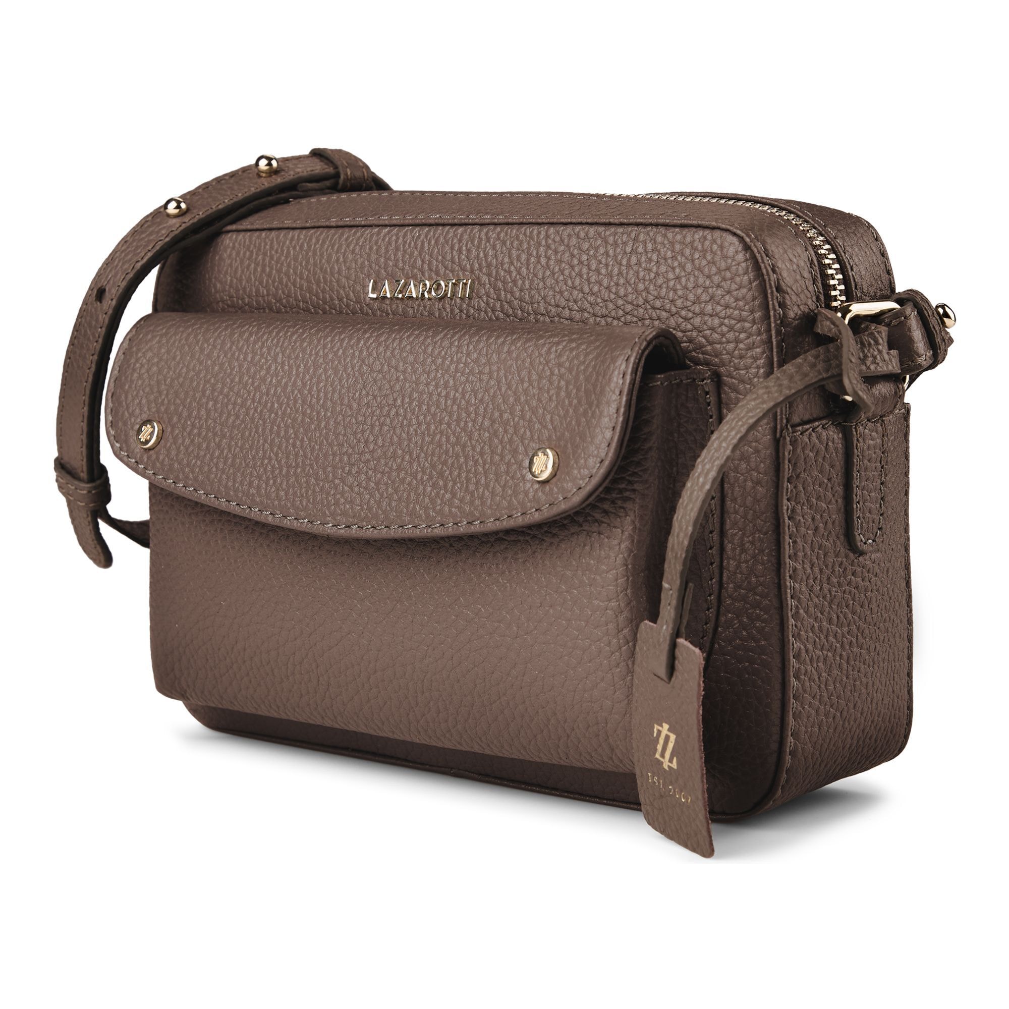 Lazarotti Umhängetasche »Bologna Leather Umhängetasche Leder 21 cm«