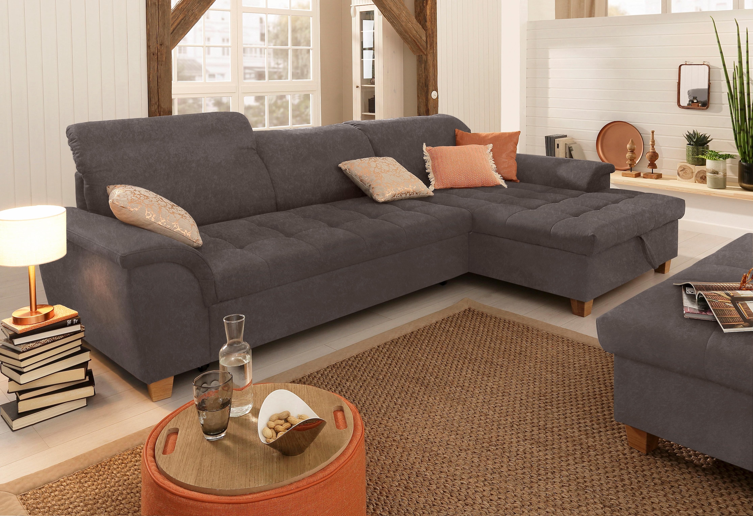 Home affaire Ecksofa "Lyla fester Sitzkomfort, bequeme Armlehnen, Breite 27 günstig online kaufen