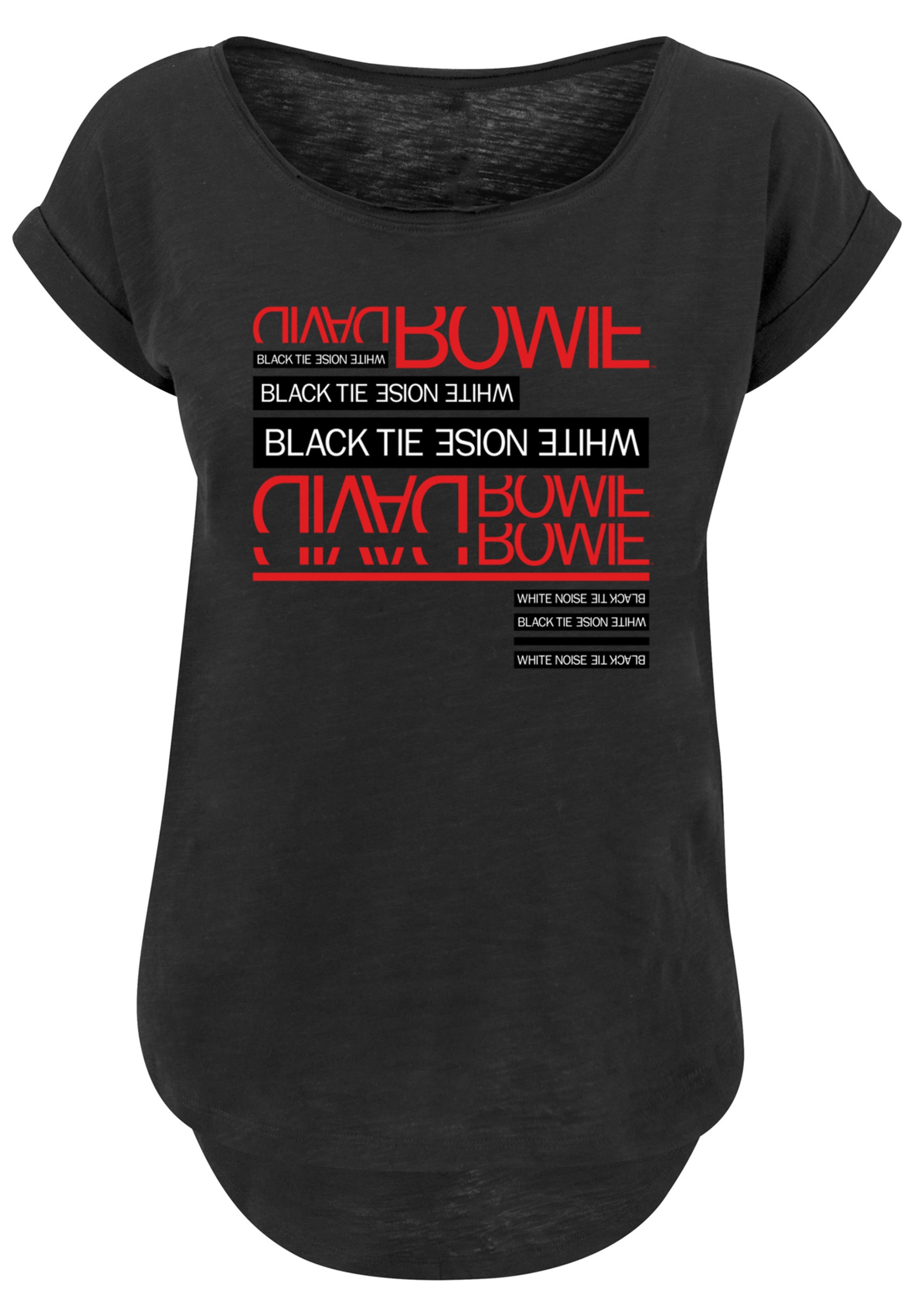 F4NT4STIC T-Shirt »David Bowie Black Tie White Noise«, Print