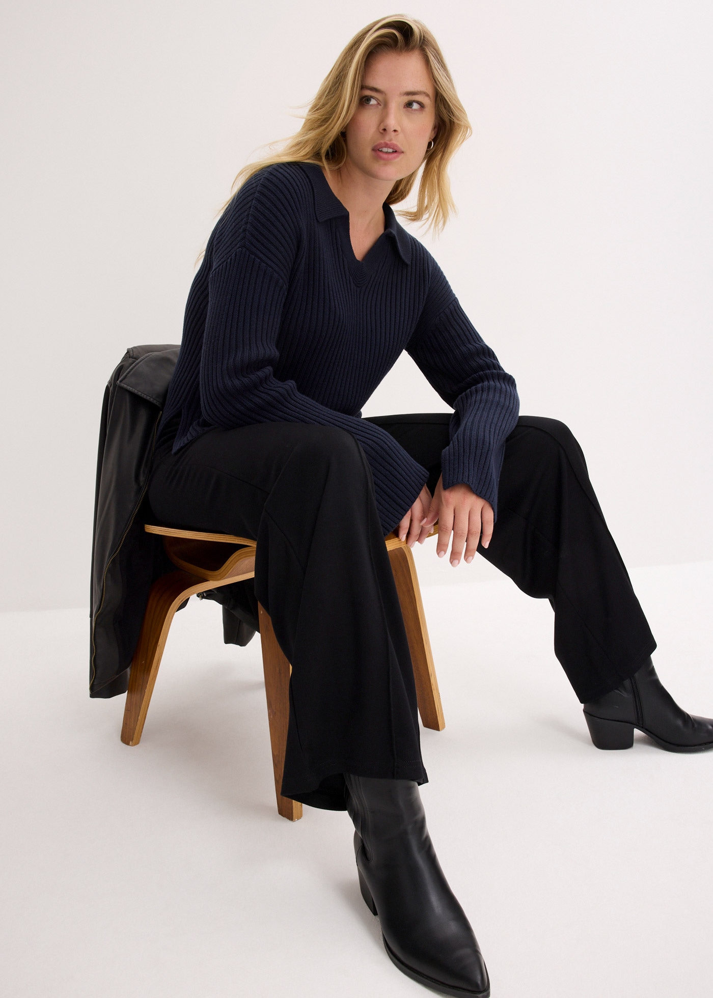 bonprix Jerseyhose »Jersey-Hose aus bequemen Punto di Roma«  Jersey-Hose aus bequemen Punto di Roma