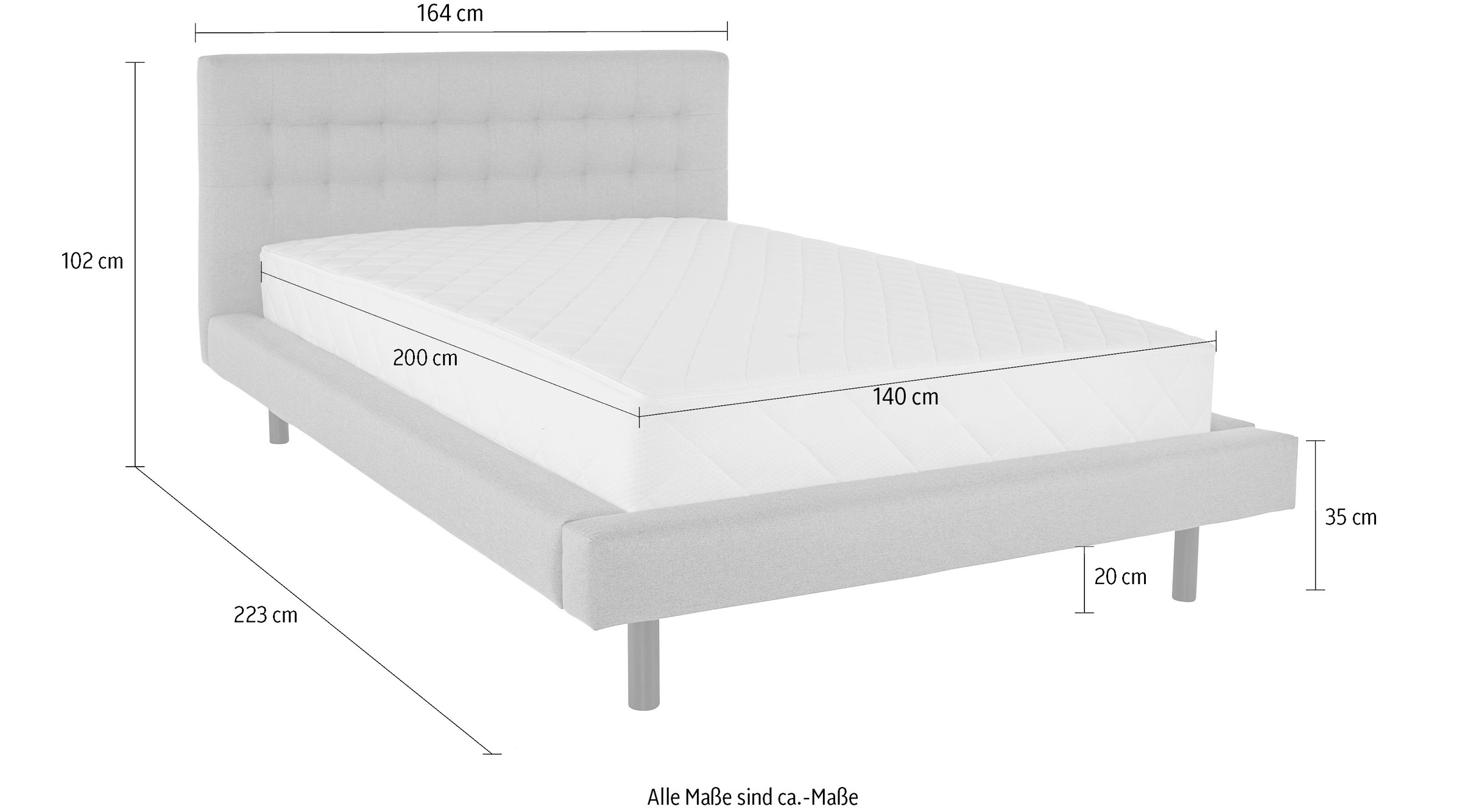 andas Polsterbett »Tobjörn« Mit breitem Futon-Rahmen