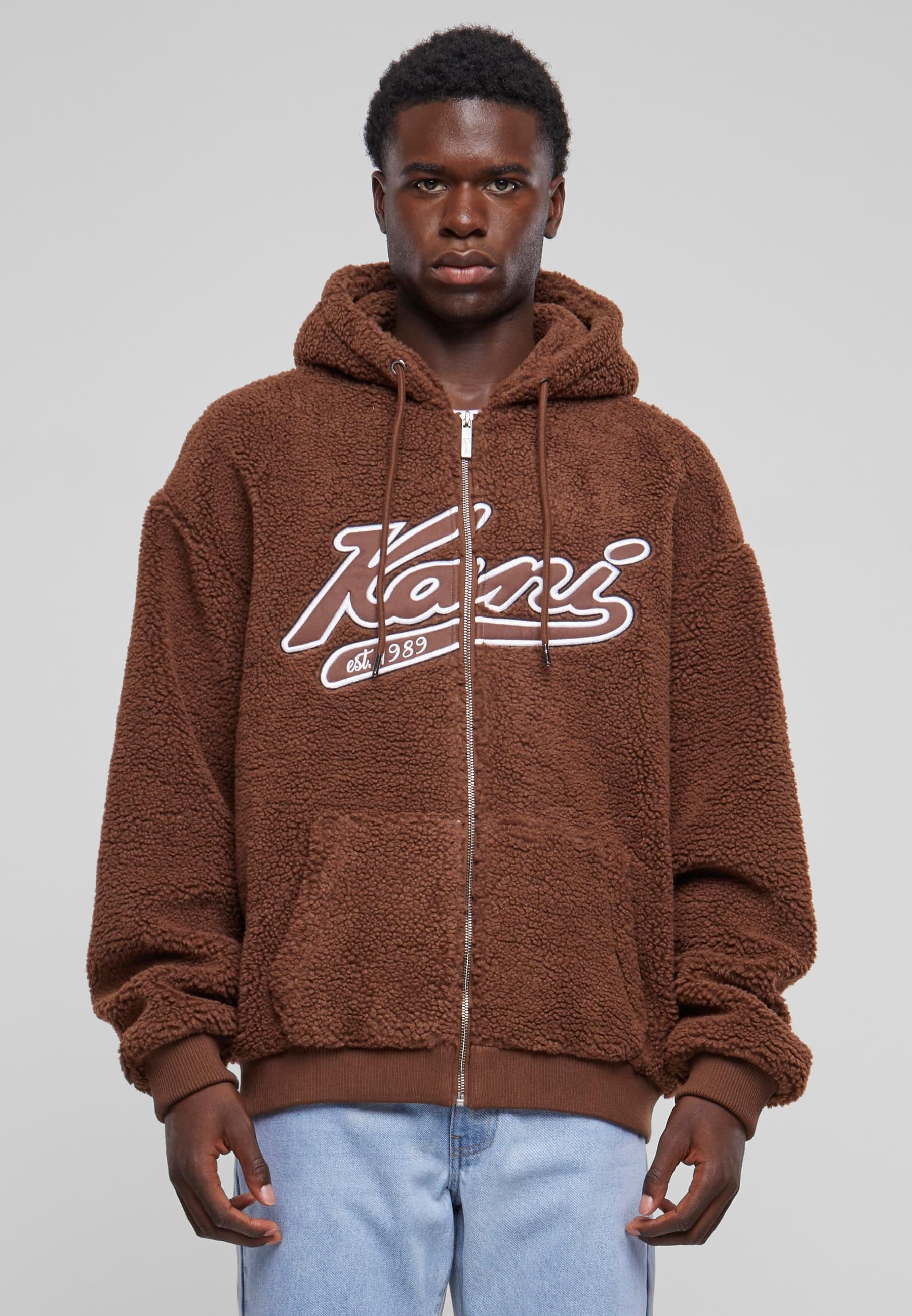 Karl Kani Longsleeve »Karl Kani Herren KM233-019-1 KK Varsity Teddy Full Zip Hoodie«, (1 tlg.)