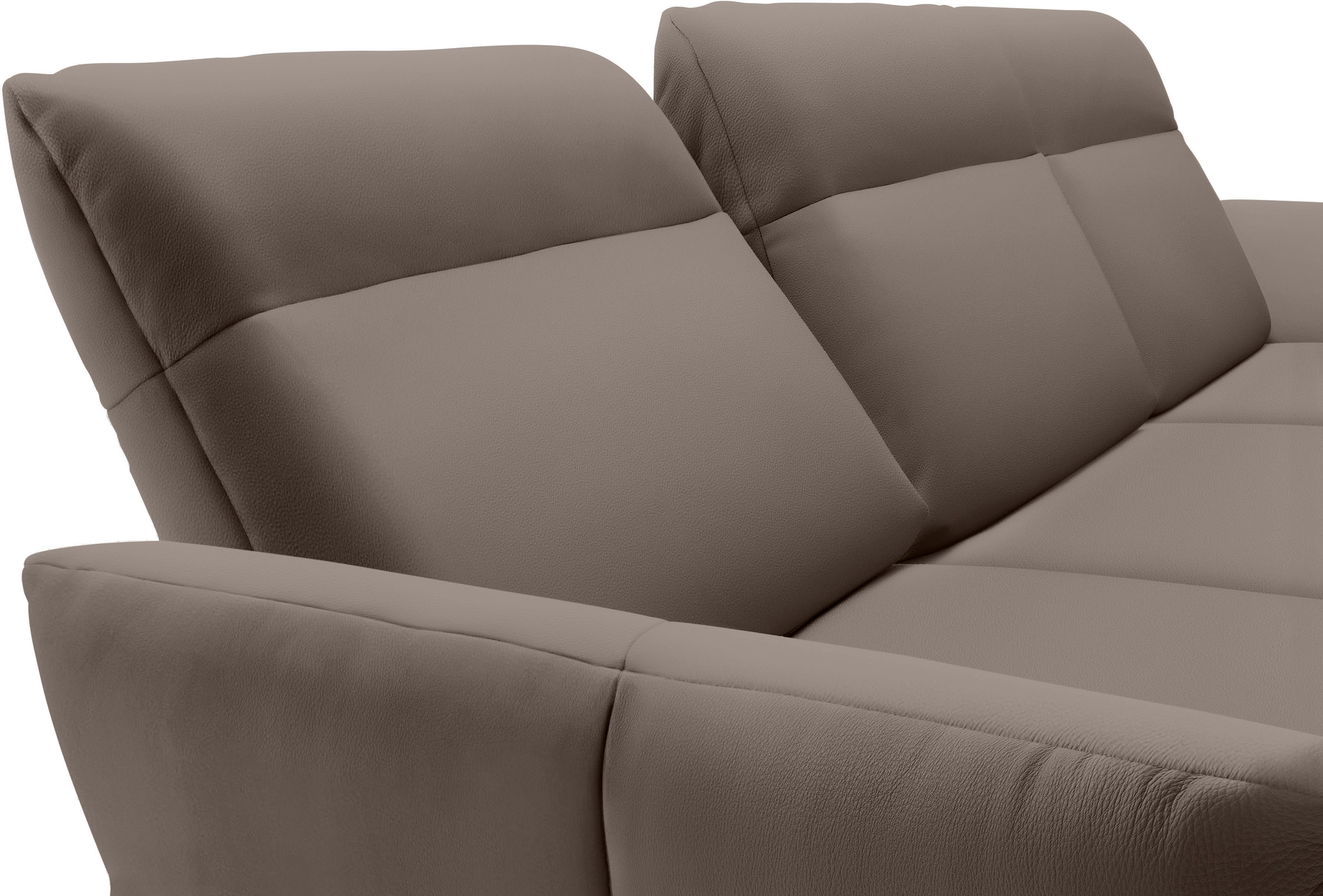 Creation BY ROLF BENZ Ecksofa »CR.460«, Sockel in Eiche, Alugussfüße in umbragrau, Breite 298 cm