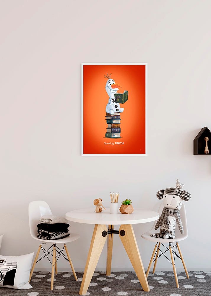 Komar Bild »Frozen Olaf Reading«, Disney, (1 St.), Wandbild zur Dekoration im Kinderzimmer - ohne Rahmen