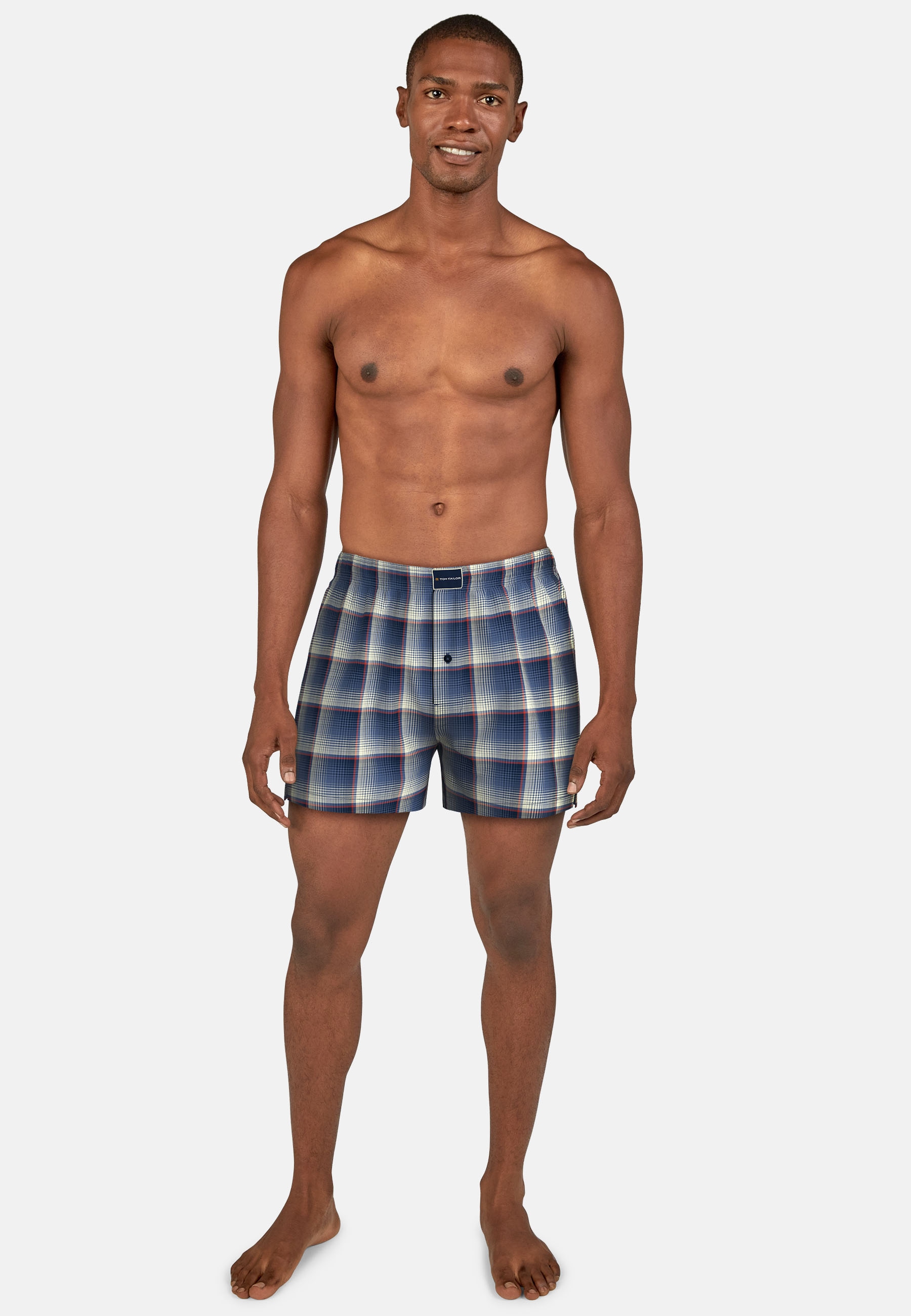TOM TAILOR Webboxer, (2er Pack), weich, bequem, locker, atmungsaktiv, mit Logo, breiter Bund
