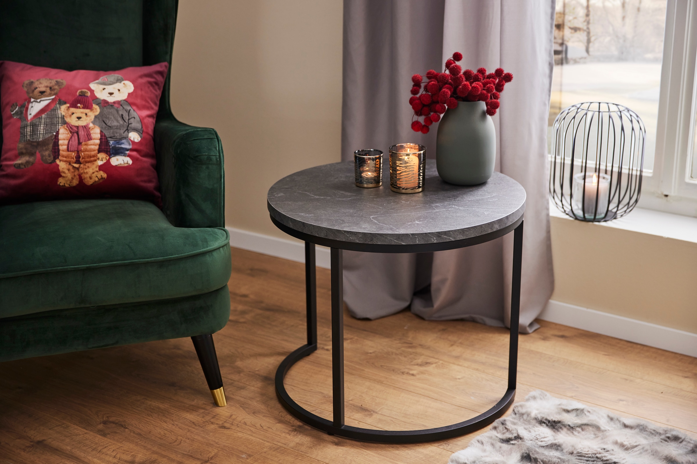 Mäusbacher Couchtisch »Couchtisch rund« Couchtisch rund Durchmesser 60cm, Metallgestell