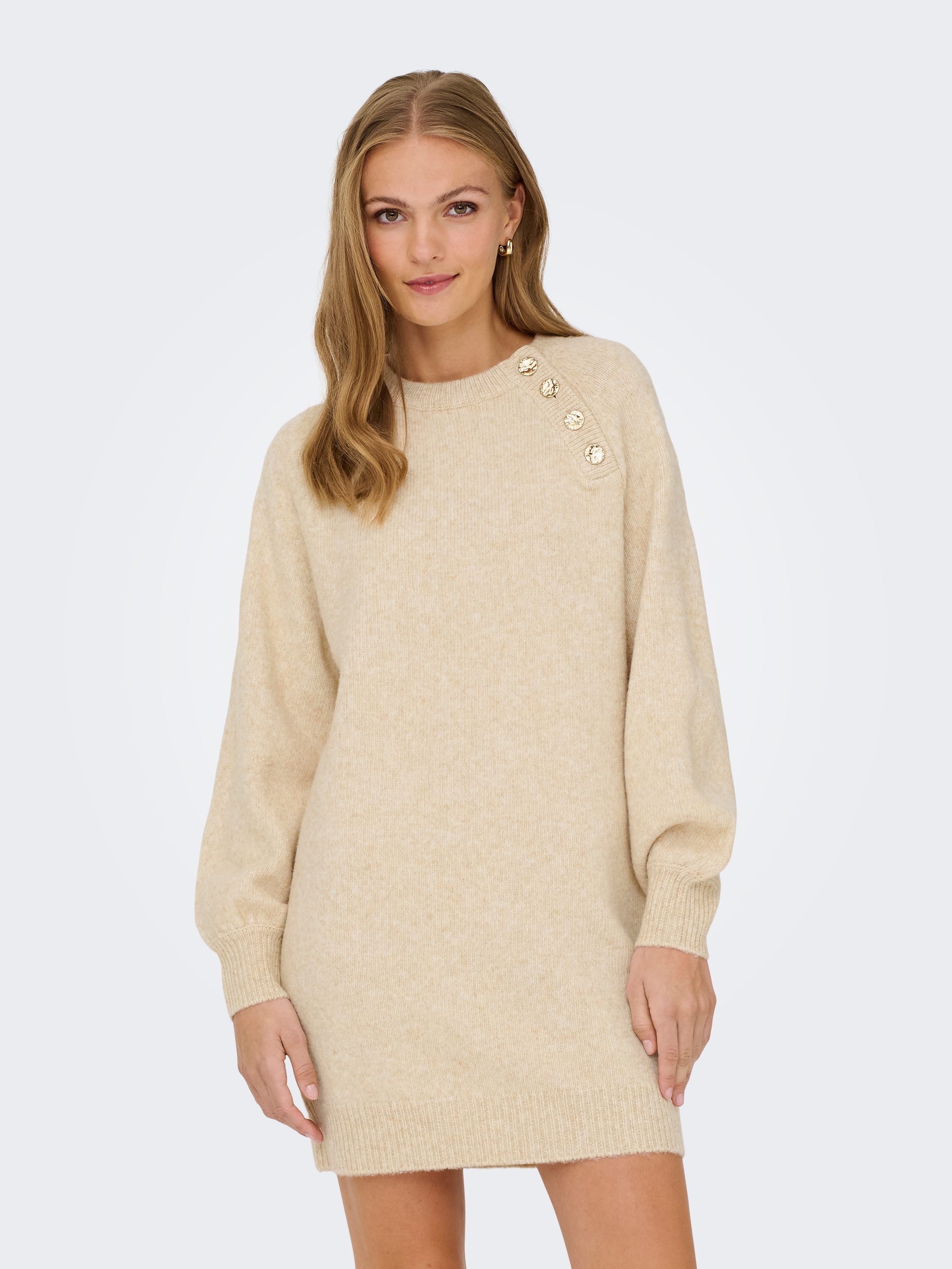 Only Strickkleid "Onlemma Life Ls Button Onec Dress Cc Knt" Mit Zierknöpfen