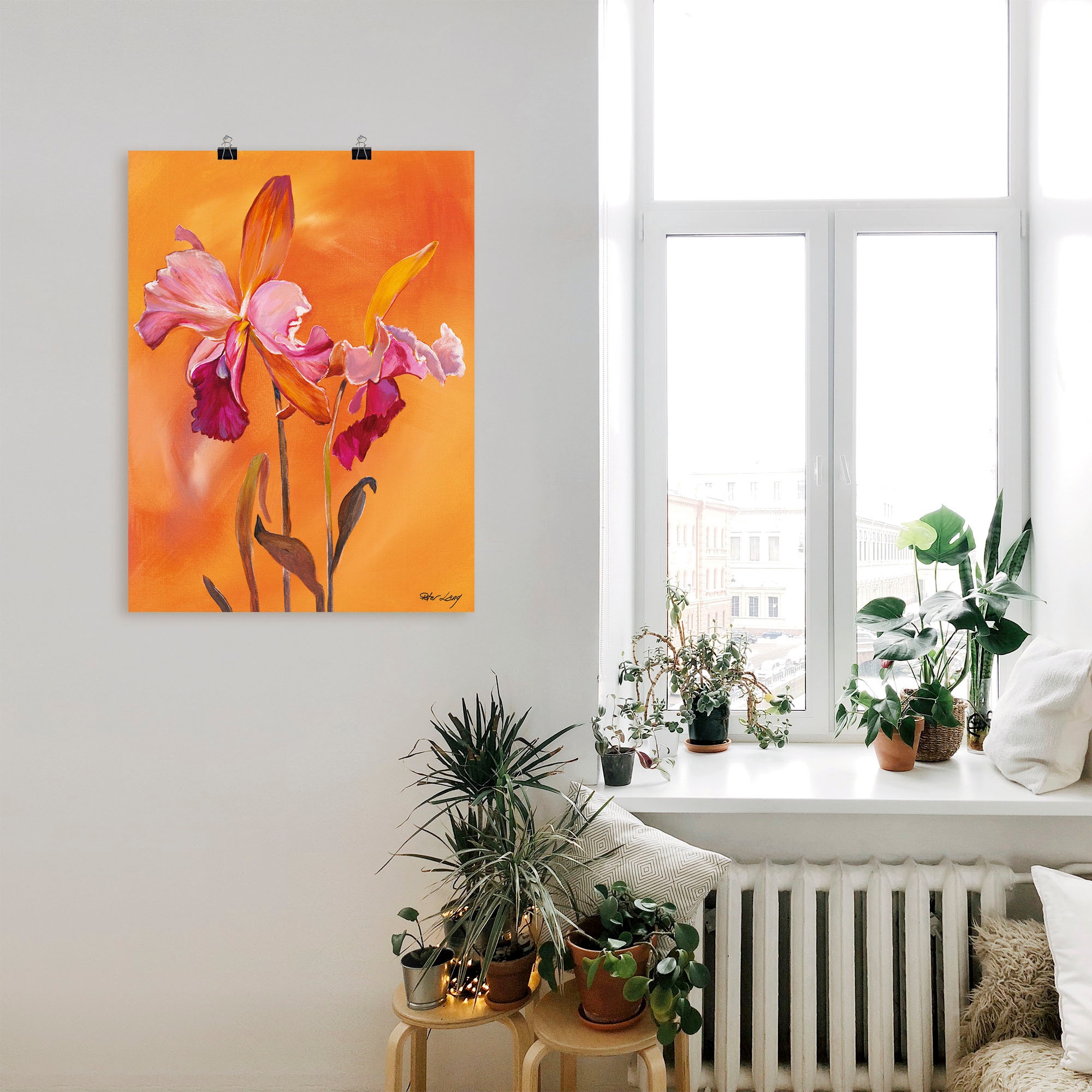 Artland Leinwandbild »Lilien-rosa«, Blumen, (1 St.), auf Keilrahmen gespannt