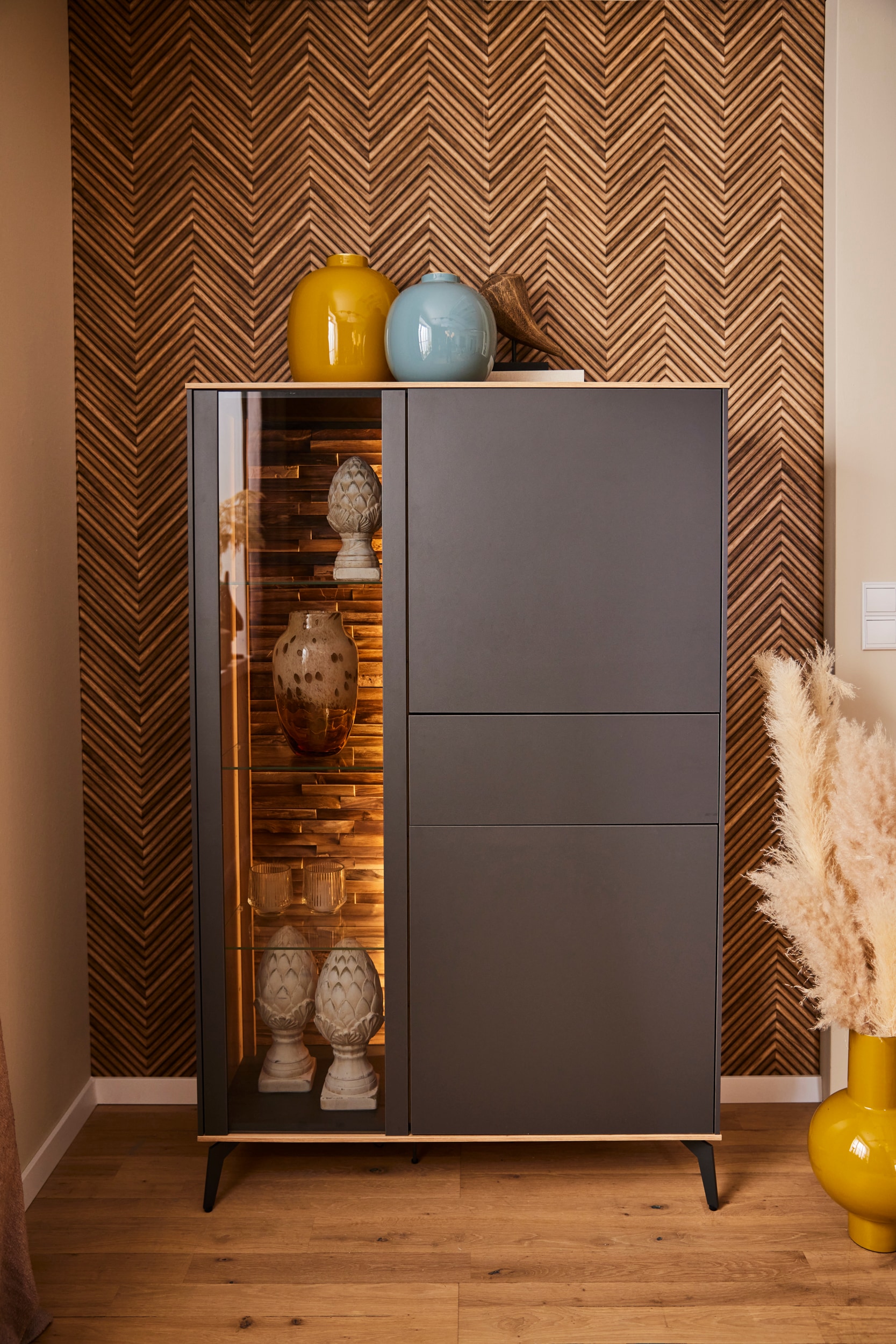 Mäusbacher Highboard, Faro Highboard B 101 cm, inkl. Beleuchtung, Push to o günstig online kaufen