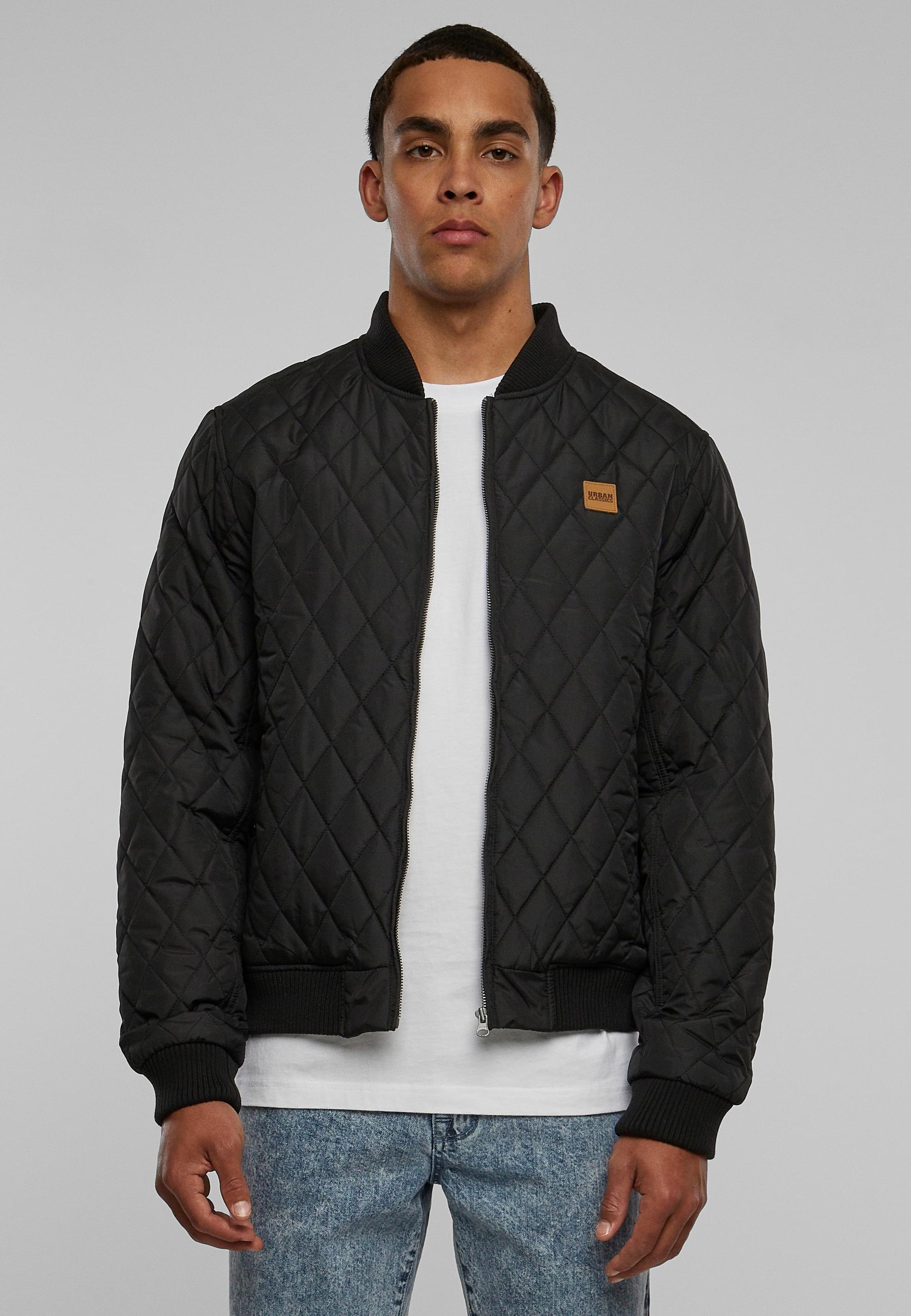 URBAN CLASSICS Allwetterjacke »Urban Classics Herren Diamond Quilt Jacket«, (1 St.), ohne Kapuze