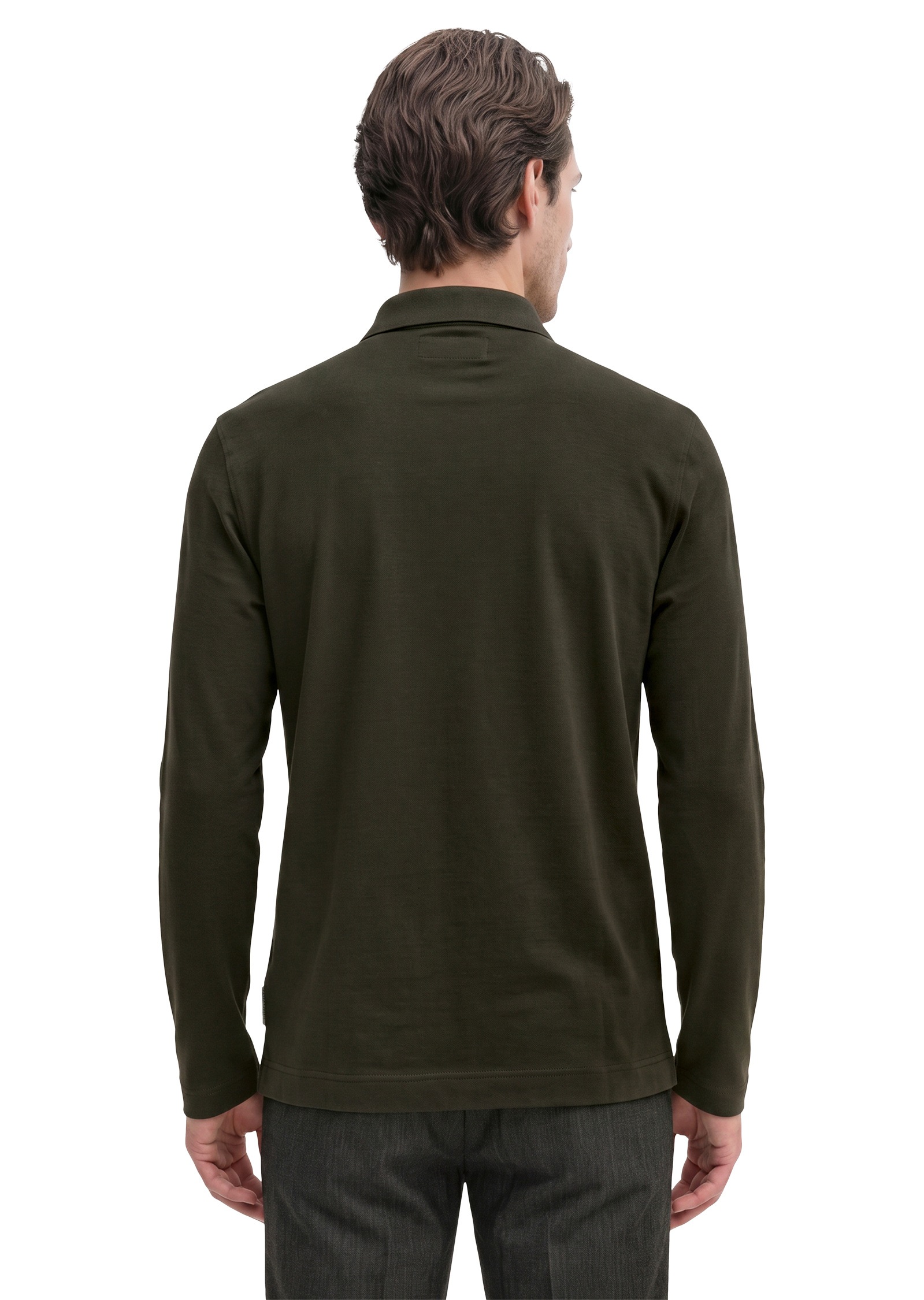 Marc O'Polo Langarm-Poloshirt »aus reiner Bio-Baumwolle«