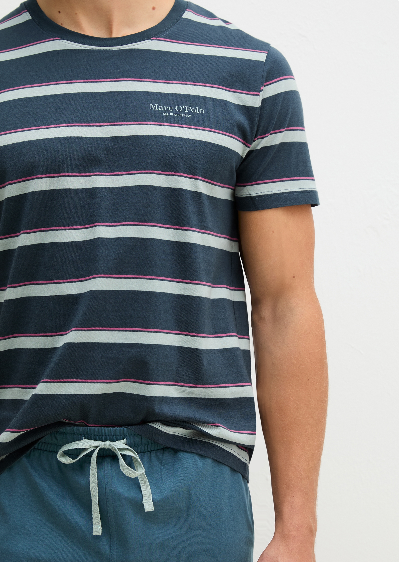 Marc O'Polo Shorty »Mix N Match Cotton« 3er Pack, 2 tlg. mit Rundhalsausschnitt, kurzem Arm und gestreiftem Oberteil