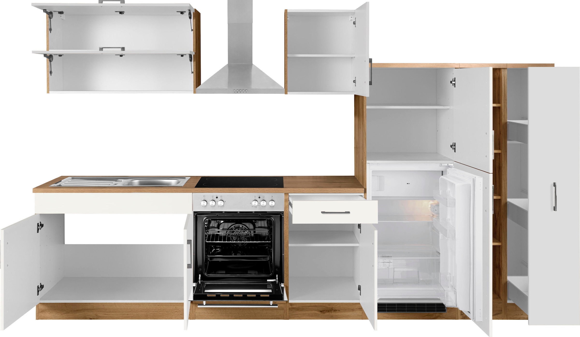KOCHSTATION Küchenzeile »KS-Colmar«, mit E-Geräten, Breite 330 cm