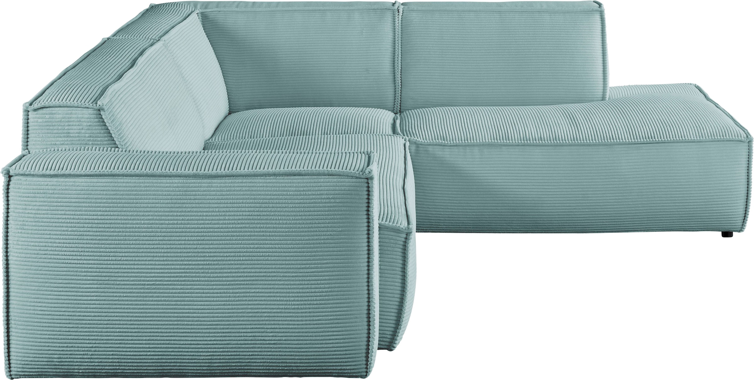 3C Candy Ecksofa »Matteo in elegant, kubischer Formensprache, bequem, L-Form«, mit auffälliger Kedernaht, Cord-Bezug, Lounge-Charakter