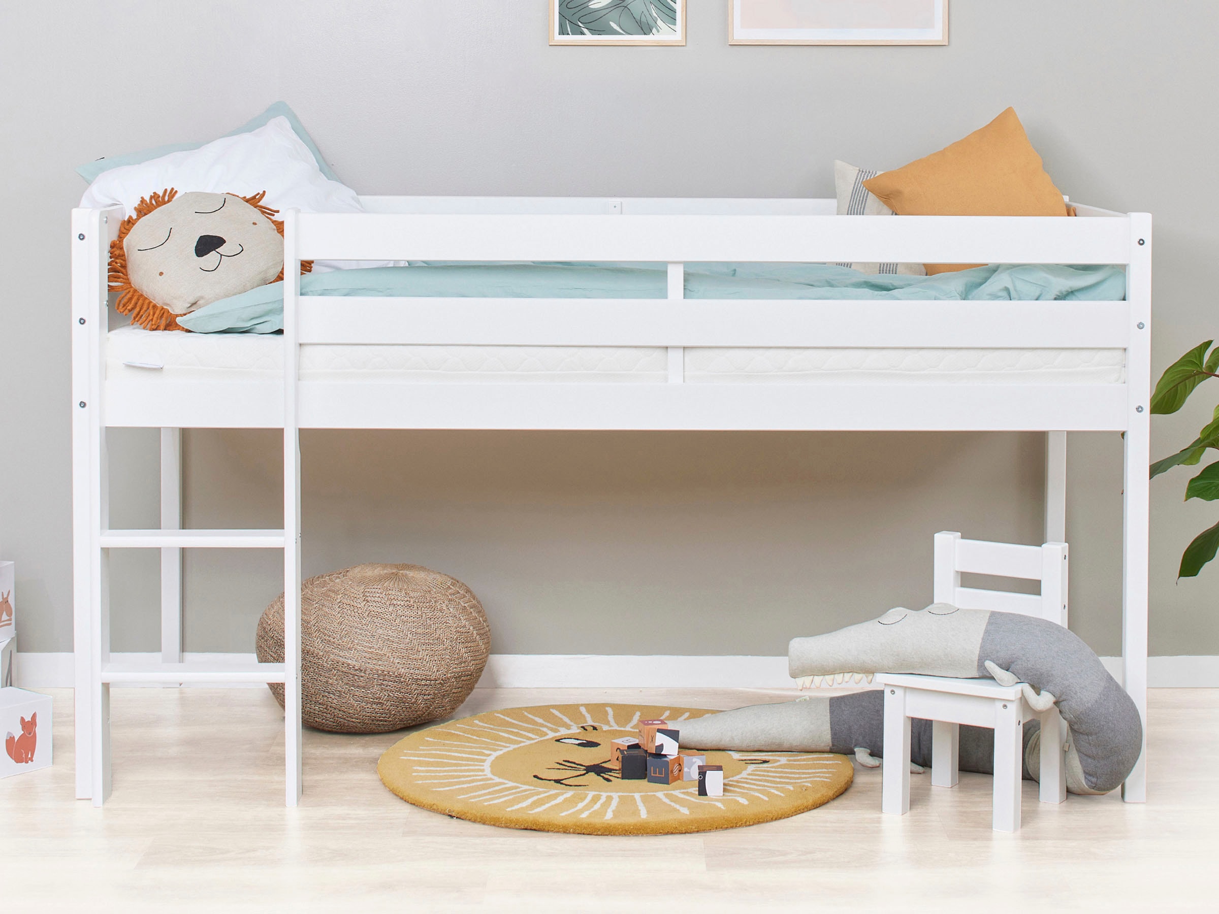 Hoppekids Spielbett »ECO COMFORT, Hochbett, in 2 Einzelbetten teilbar«, Höhe 72cm, Farbe & Größe & Matratze
