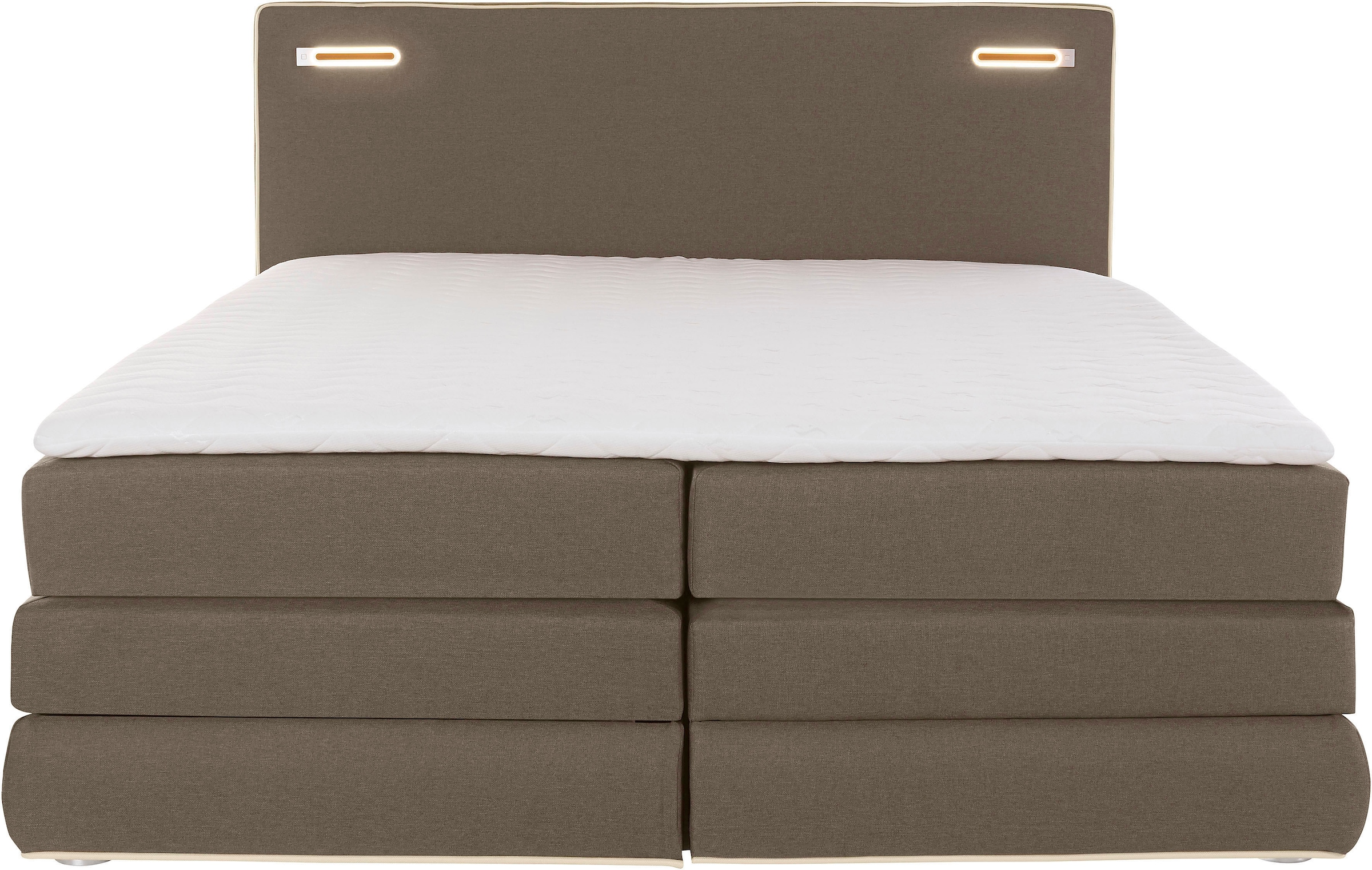 COLLECTION AB Boxspringbett »Ninoni mit Kaltschaummatratze«, inkl. Bettkasten, Topper und wahlweise mit LED-Beleuchtung