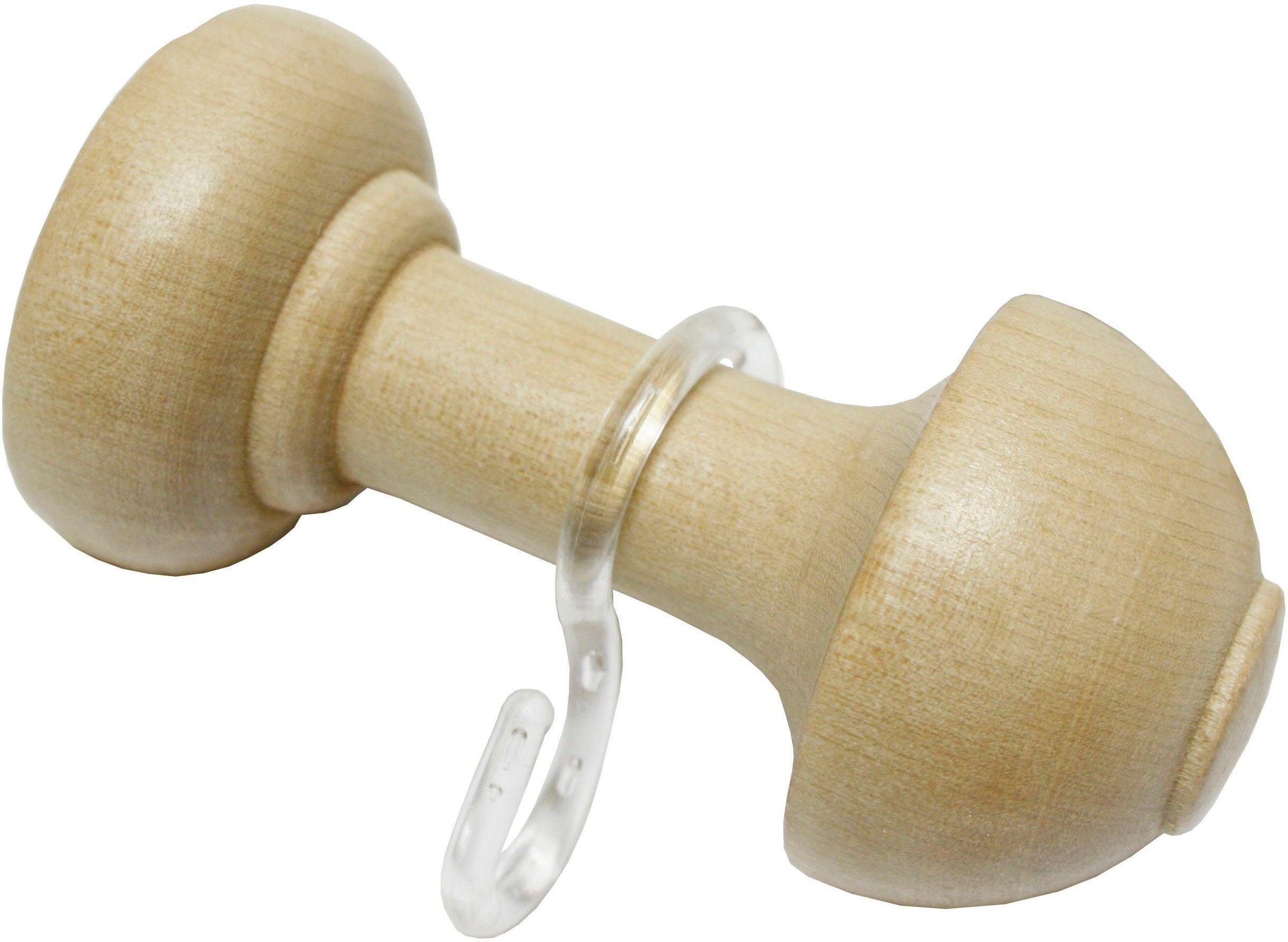 GARDINIA Schalhalter »Schalhalter mit Haken, Holz«, (1 St.), Serie Gardinenstangen-Set Lugano Classic Ø 28 mm