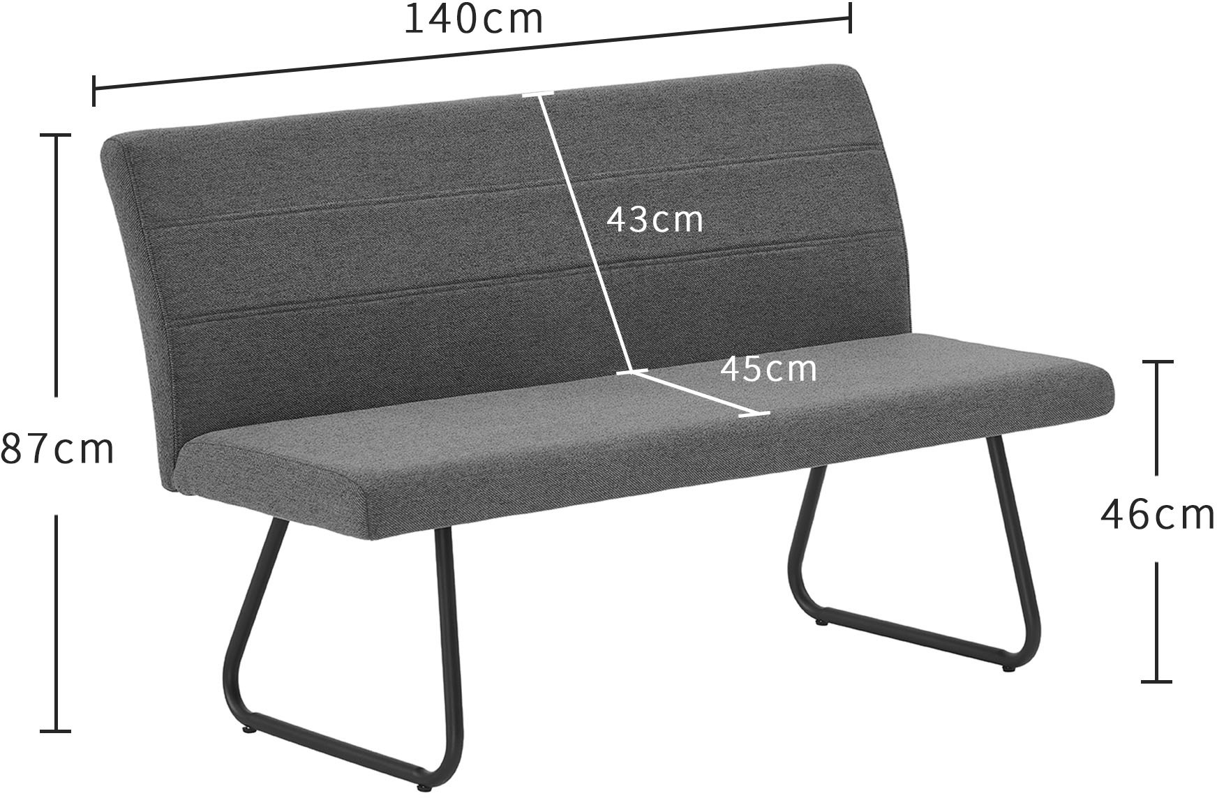 OTTO home Essgruppe »Stevian« Set, Ausziehbarer Esstisch + Bank + 2 Stühle, 4 Stk. tlg. Holz, Strukturstoffbezug, Freischwingerstühle, gesteppten Bänken