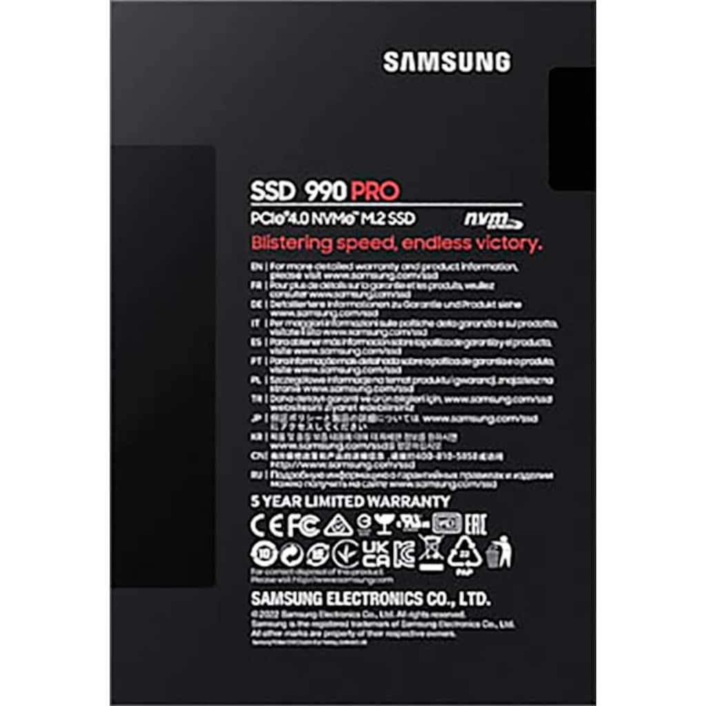 Samsung interne SSD »990 PRO NVMe™ M.2«, Anschluss PCIe Gen 4.0 x4