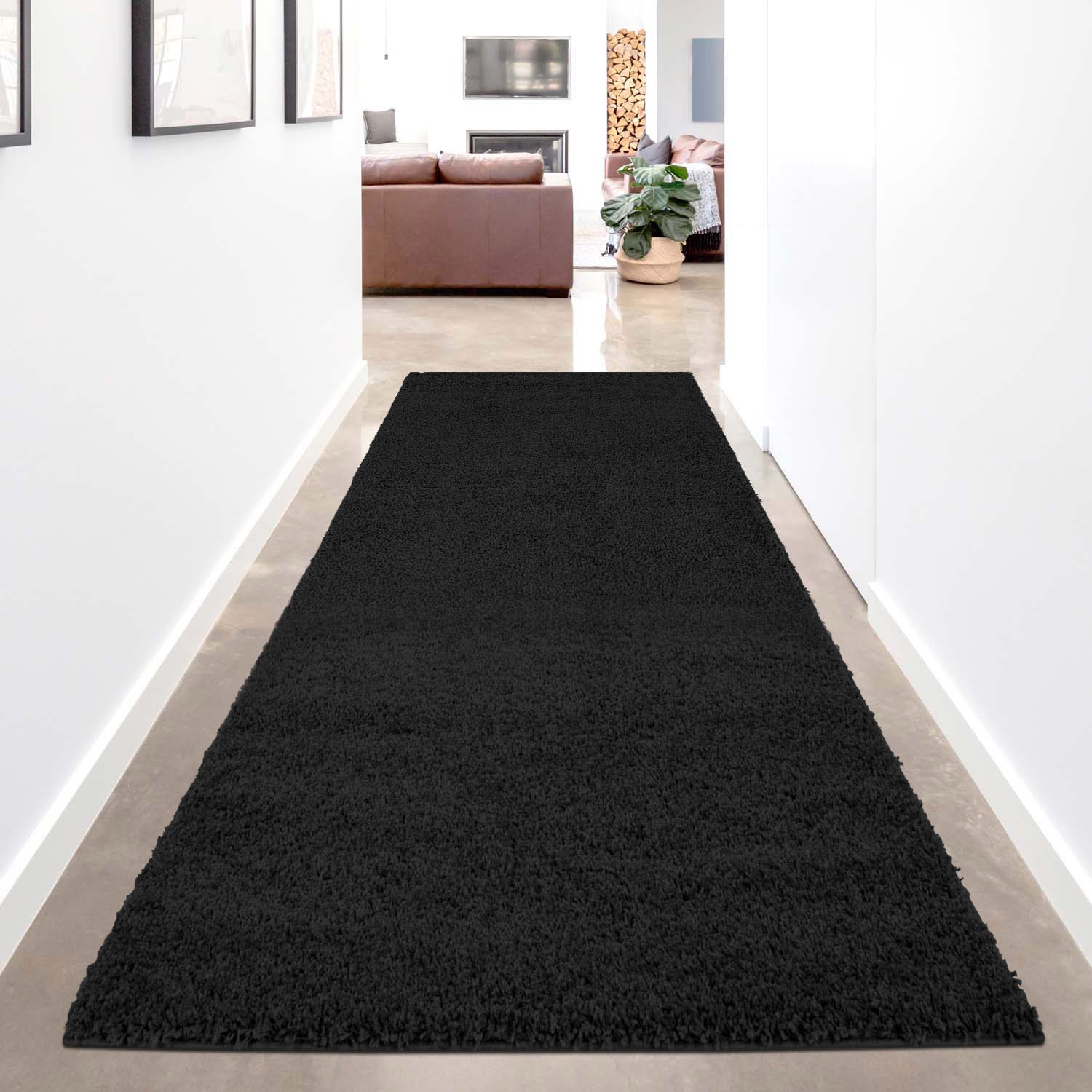 Carpet City Hochflor-Läufer "Shaggi uni 500", rechteckig, 30 mm Höhe, Shaggy-Teppich, Uni Farben, ideal für Flur & Diele