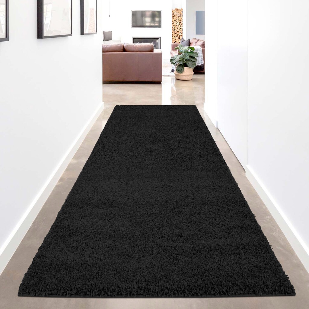 Carpet City Hochflor-Läufer »Shaggi uni 500«, rechteckig