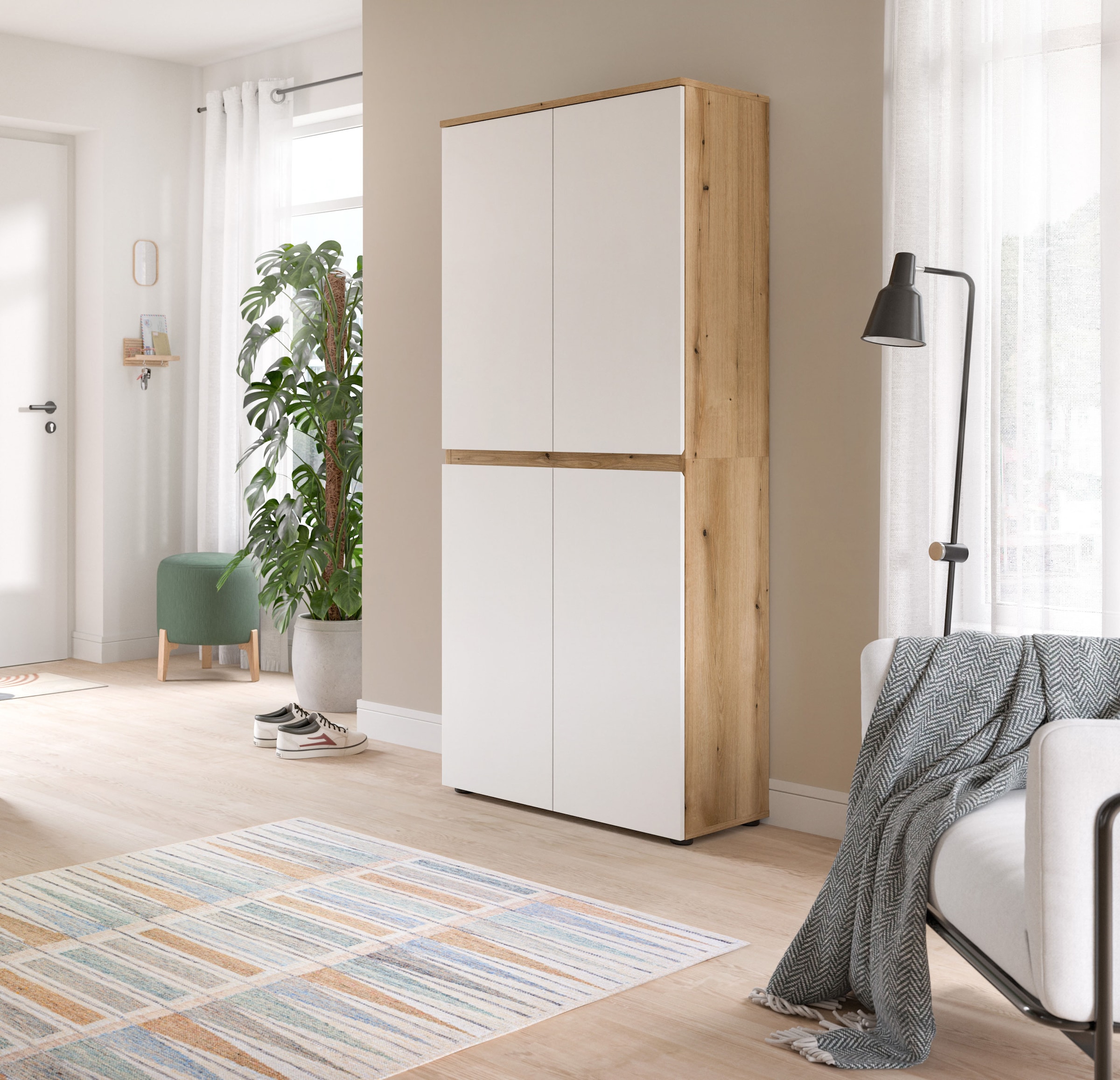 Home affaire Mehrzweckschrank »CIPELA, 70x175 cm, viel Stauraum, variable Einlegeböden, Kleiderstange« in vielen verschiedenen Trendfarben verfügbar, 1 Stk. tlg. Schuhschrank, Kleiderschrank, Universalschrank, Aktenschrank, Schrank