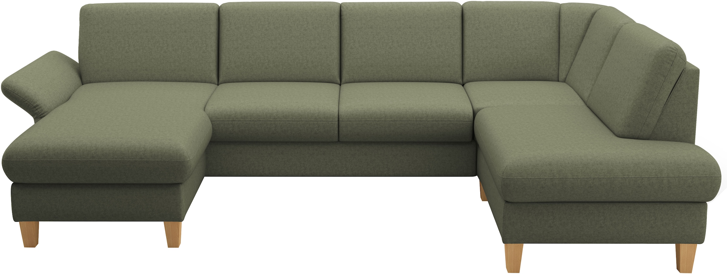 Home affaire Wohnlandschaft »Rochelle, U-Form« optional mit Armteilverstellung, mit Bettfunktion & Bettkasten