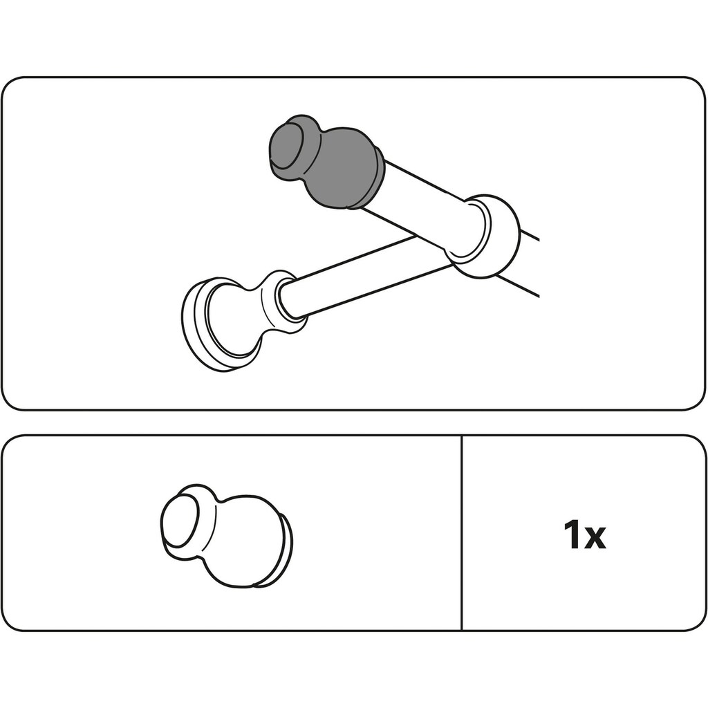 GARDINIA Gardinenstangen-Endstück »Endstück Holz für Ø 28 mm«, (1 St.)