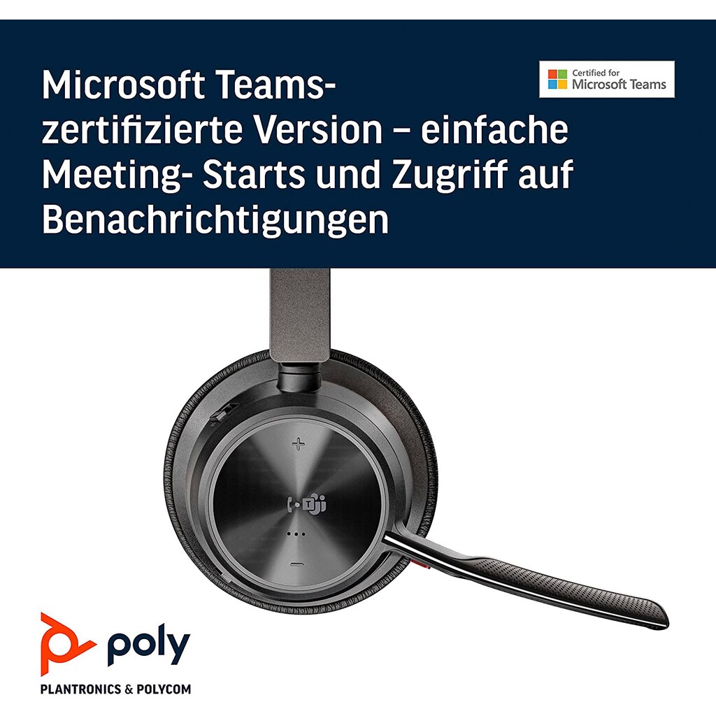 Poly Wireless-Headset »VOYAGER FOCUS 2 UC«, A2DP Bluetooth-AVRCP Bluetooth-HFP-HSP, Active Noise Cancelling (ANC)-Freisprechfunktion