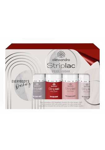 Nagellack-Set »STRIPLAC SET EVERYBODY`S DARLING«, (Set, 4 tlg., MILKY TOUCH SHIMMER...