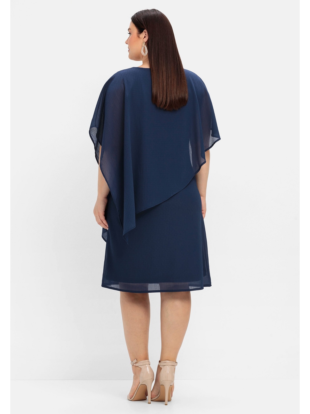 Sheego Cocktailkleid "Große Größen", mit asymetrischem Cape günstig online kaufen