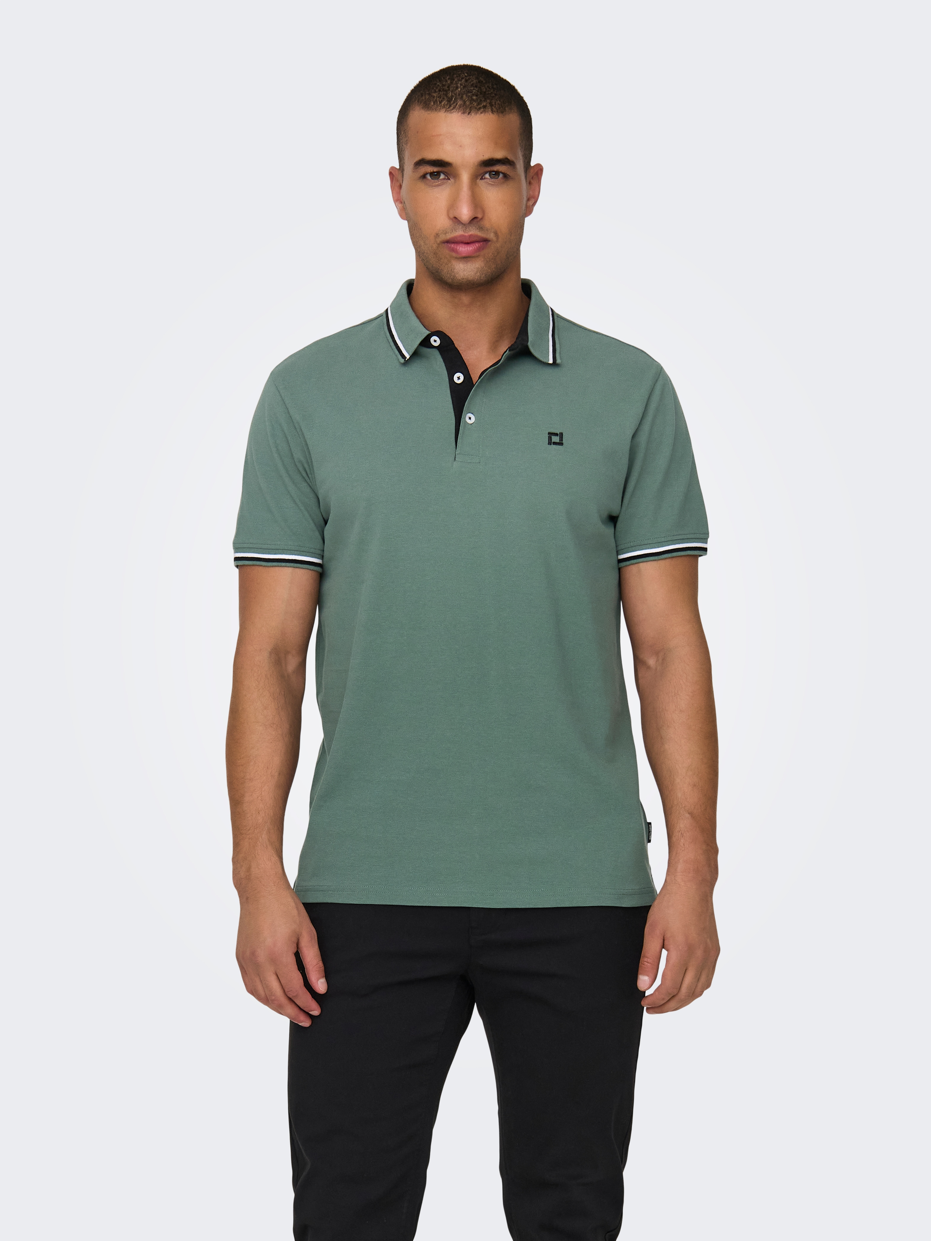 ONLY & SONS "ONSFLETCHER SLIM SS POLO NOOS" Baumwolle, normal geschnitten