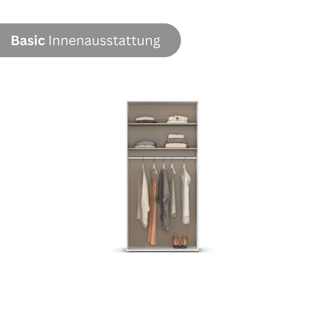 rauch Kleiderschrank »VOYAGER Garderobe Wäscheschrank TOPSELLER Schlafzimmer« in 3 verschiedenen Ausstattungen BASIC/CLASSIC/PREMIUM,  mit 2 modernen Griffvarianten, viel Stauraum MADE IN GERMANY