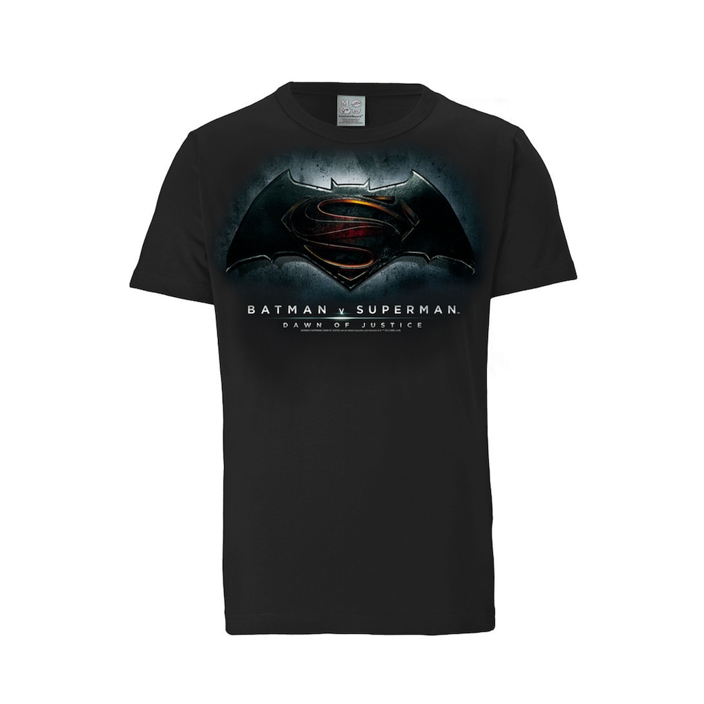 LOGOSHIRT T-Shirt »Batman v Superman - Justice«, mit großem Superhelden-Print