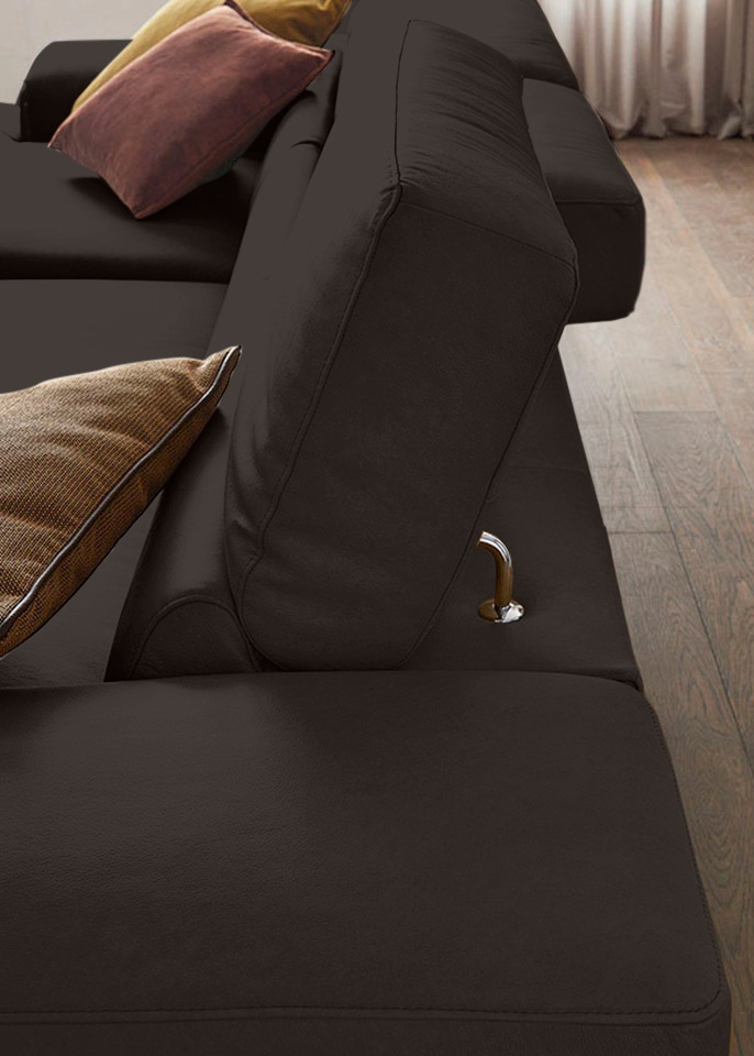 W.SCHILLIG Ecksofa »piedroo, Designsofa mit tollem Sitzkomfort, elegant und bequem, L-Form«, Kopfteilverstellung, wahlweise mit Sitztiefenverstellung, Breite 303cm