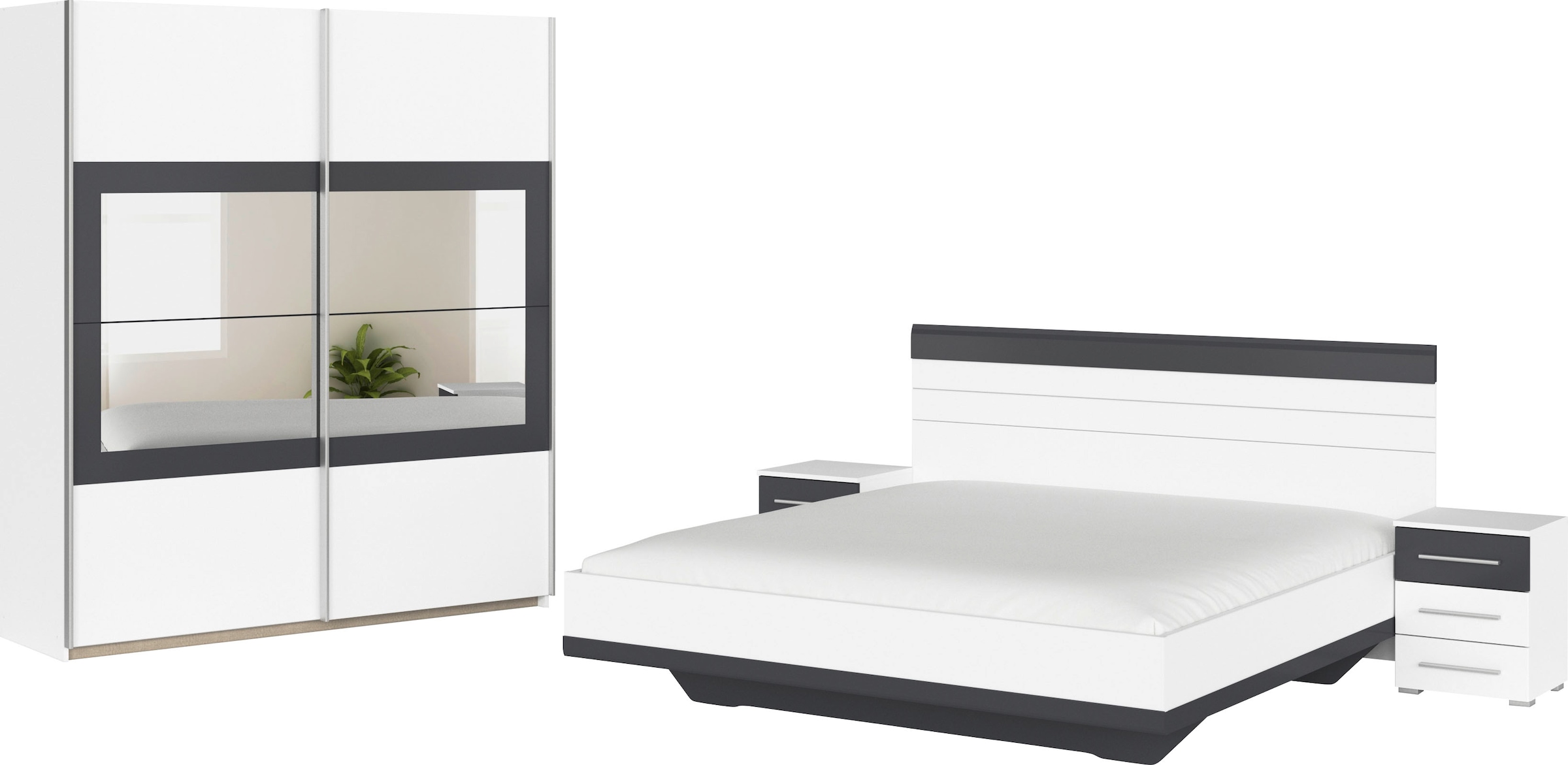 Schlafzimmer-Set »Tarragona«, (Set, 4 tlg.), Schrank in 3 Breiten, Bett in 2 Breiten,...