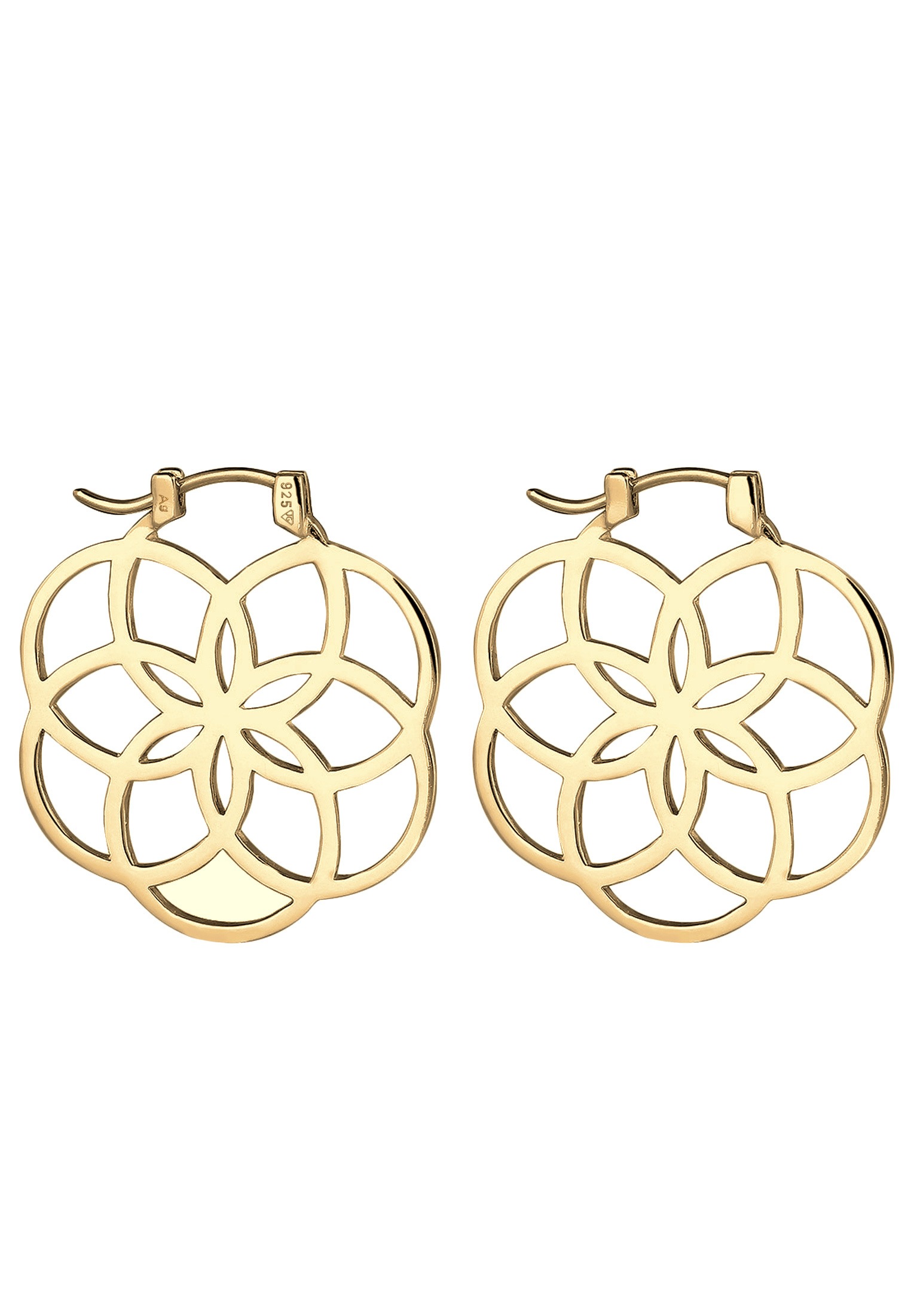 Elli Paar Creolen »Creolen Lebensblume 925 Silber«