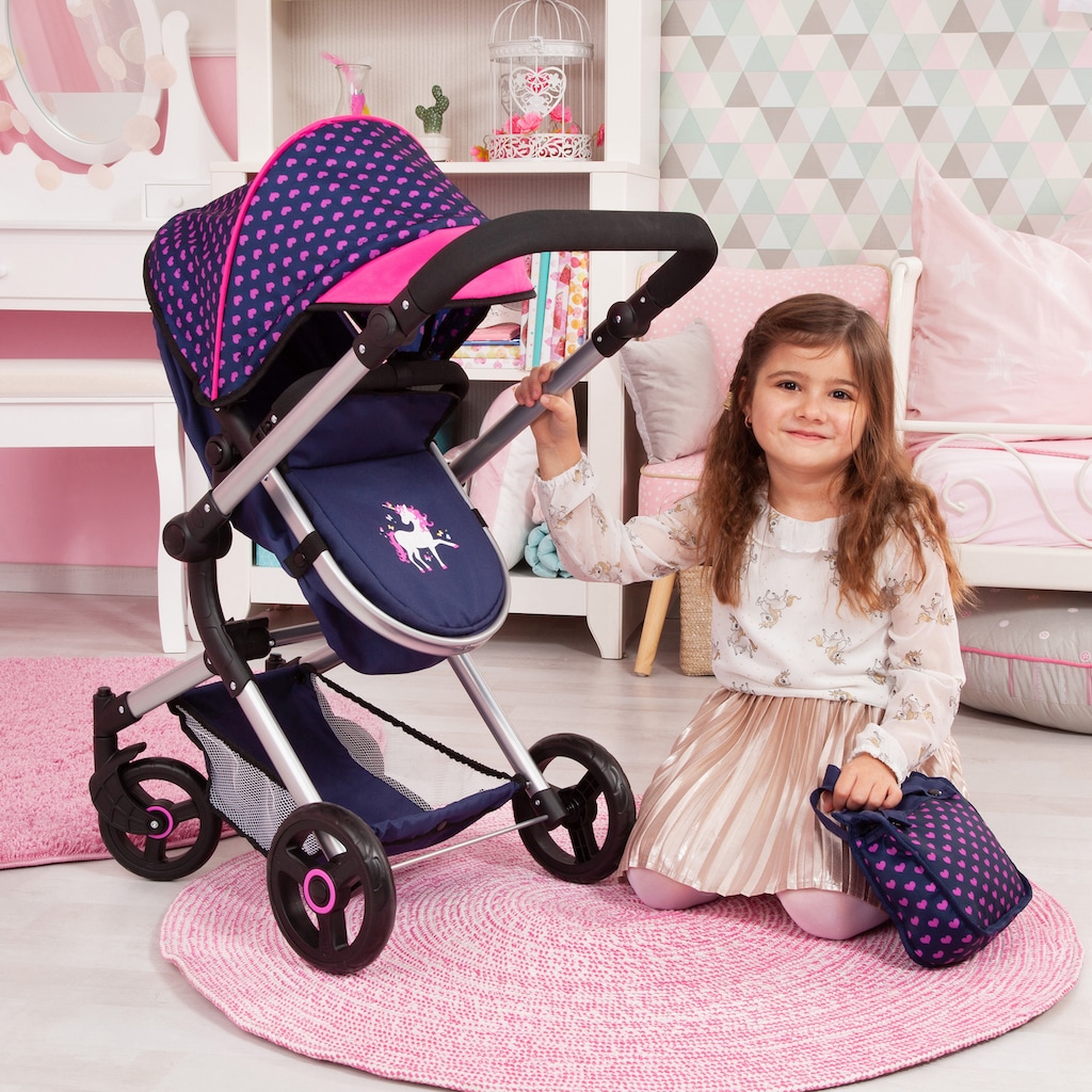 Bayer Kombi-Puppenwagen »Vario, Blau/Pink«