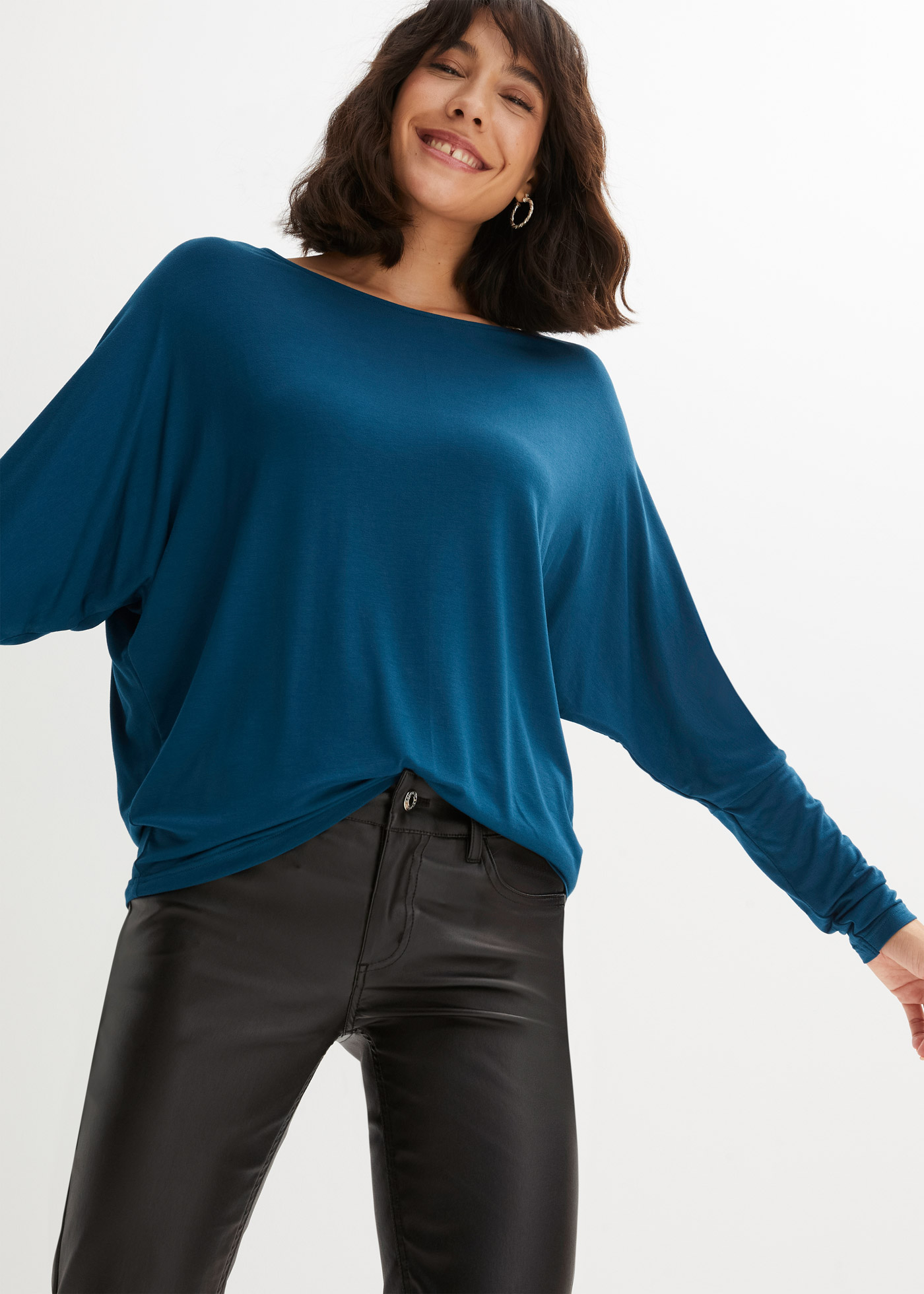 bonprix "Langarmshirt aus softem Viskose-Mix" lässig geschnittene Passform, Rundhalsausschnitt, aus Viskose-Mix