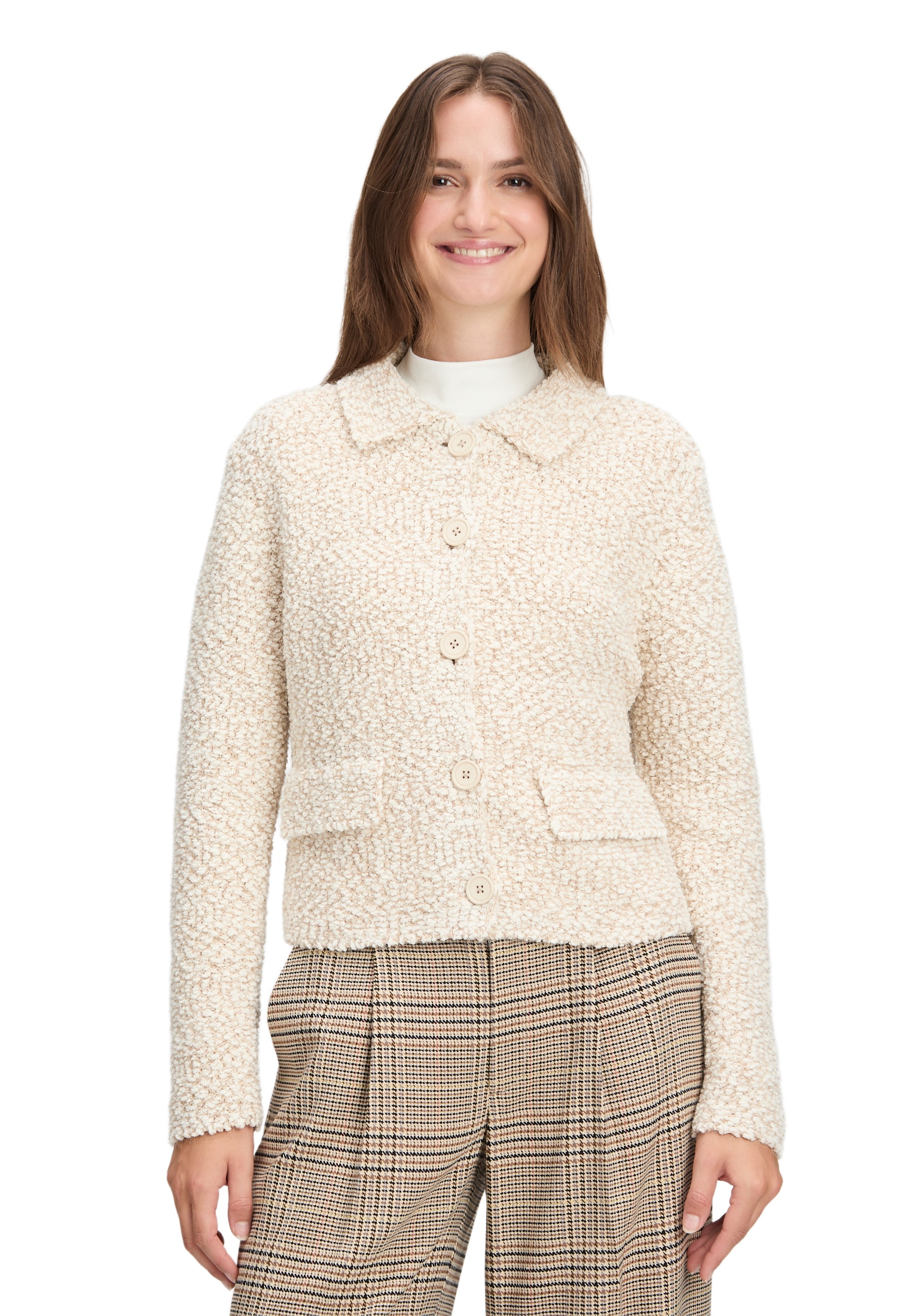 Cartoon Strickjacke "Damen mit Kragen" 1 Stk. günstig online kaufen