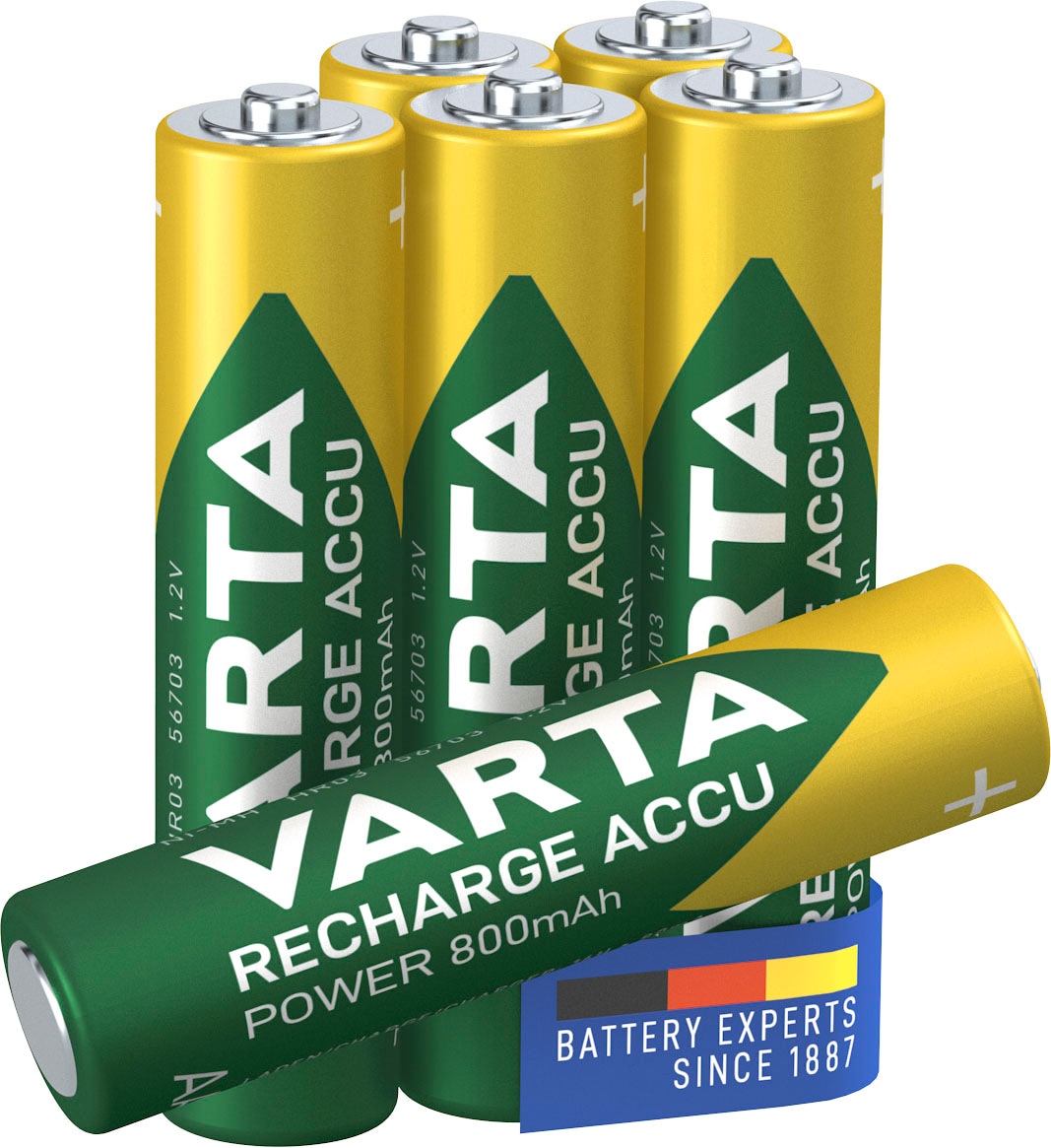 VARTA Akkupacks »Recharge Accu Recycled AAA 800 mAh«, Micro, 800 mAh