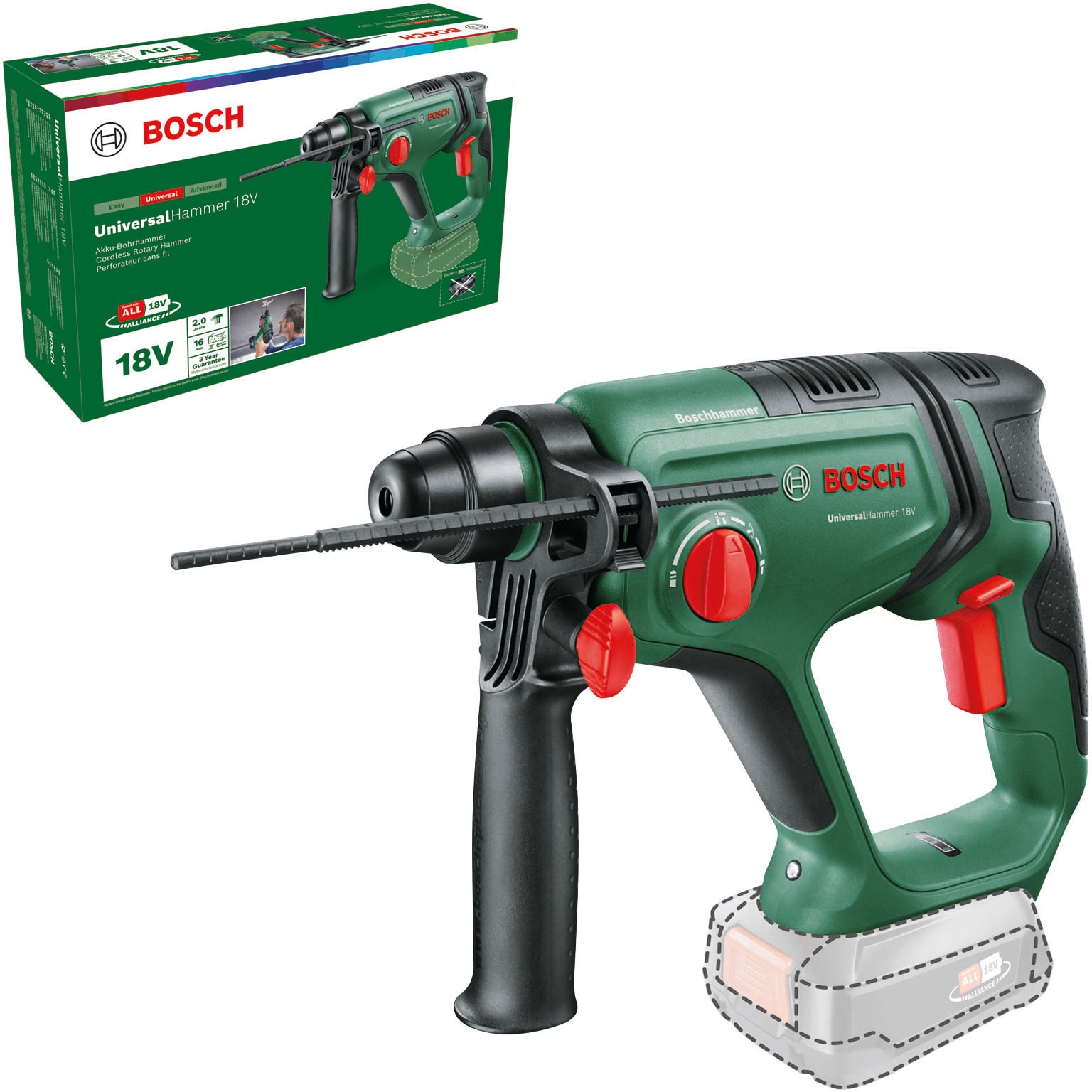 Bosch Home & Garden Akku-Kombibohrhammer "UniversalHammer 18V", ohne Akku und Ladegerät