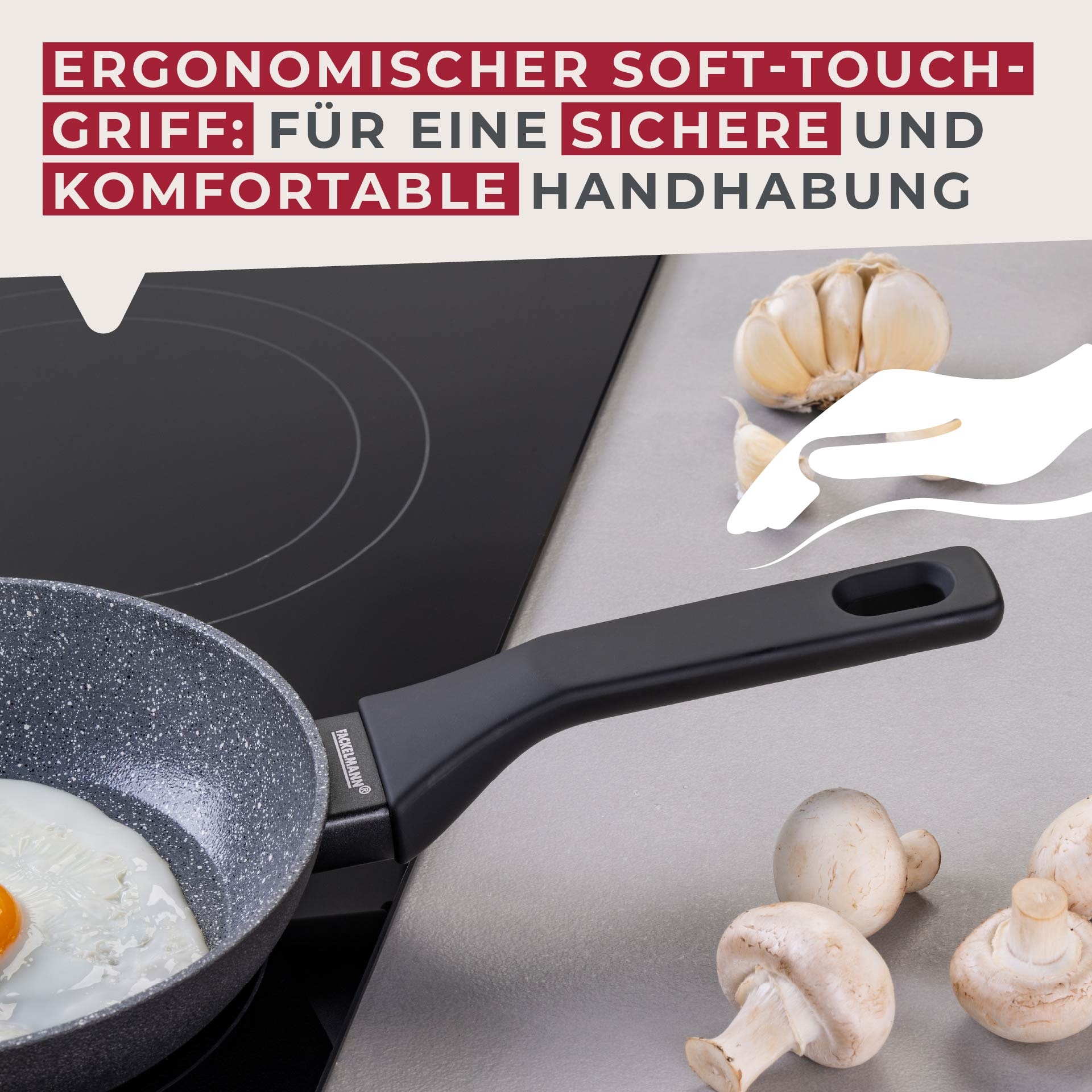 FACKELMANN Bratpfanne »Cosmo«, Aluminium, (Set, 3 tlg.), Bratpfannen-Set Cosmo Ø 20, 24, 28 cm – mit Ceramic-Beschichtung